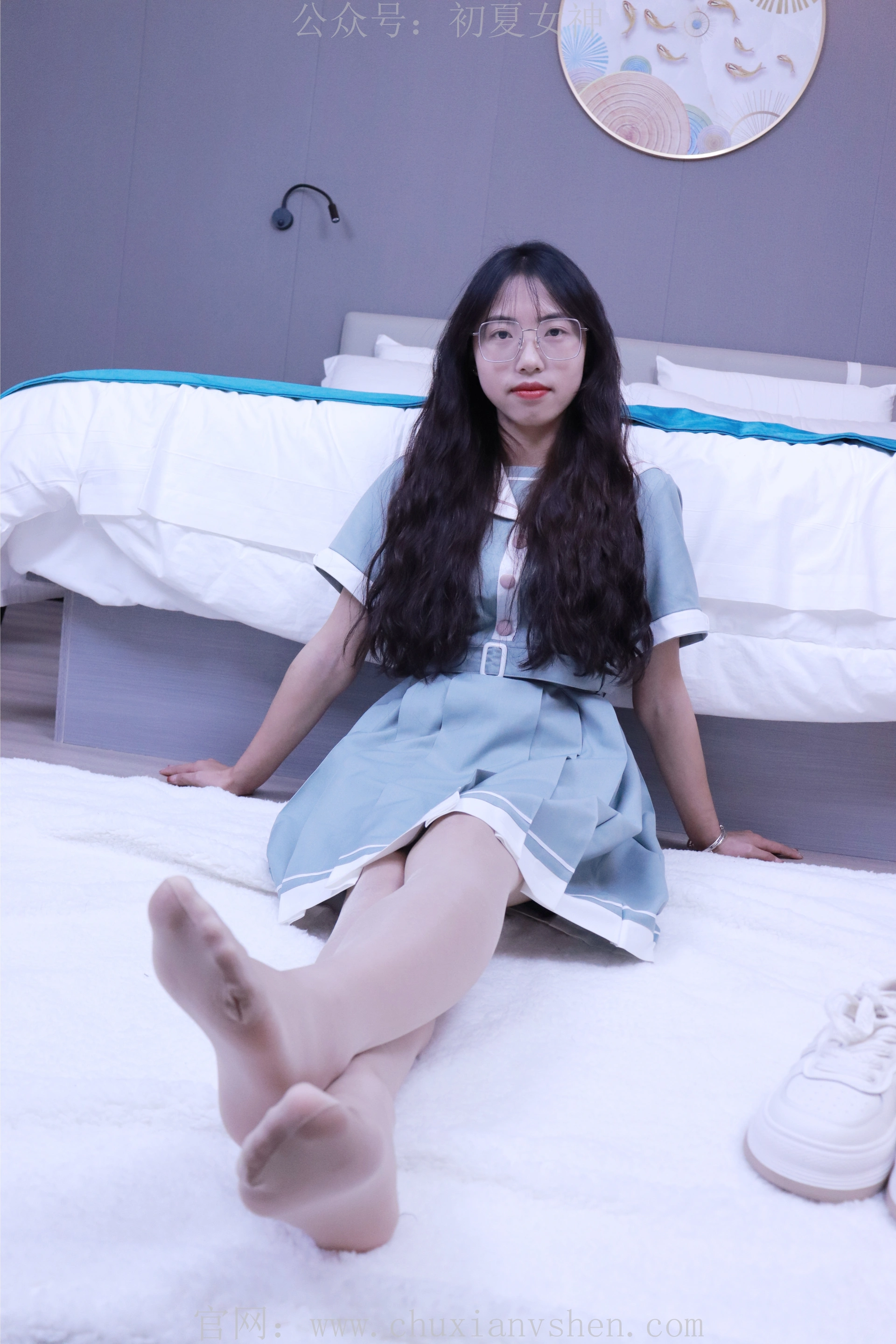 初夏女神 NO.019 雪糕~浅蓝色JK裙搭配小白鞋[135P-1V-4.3G]