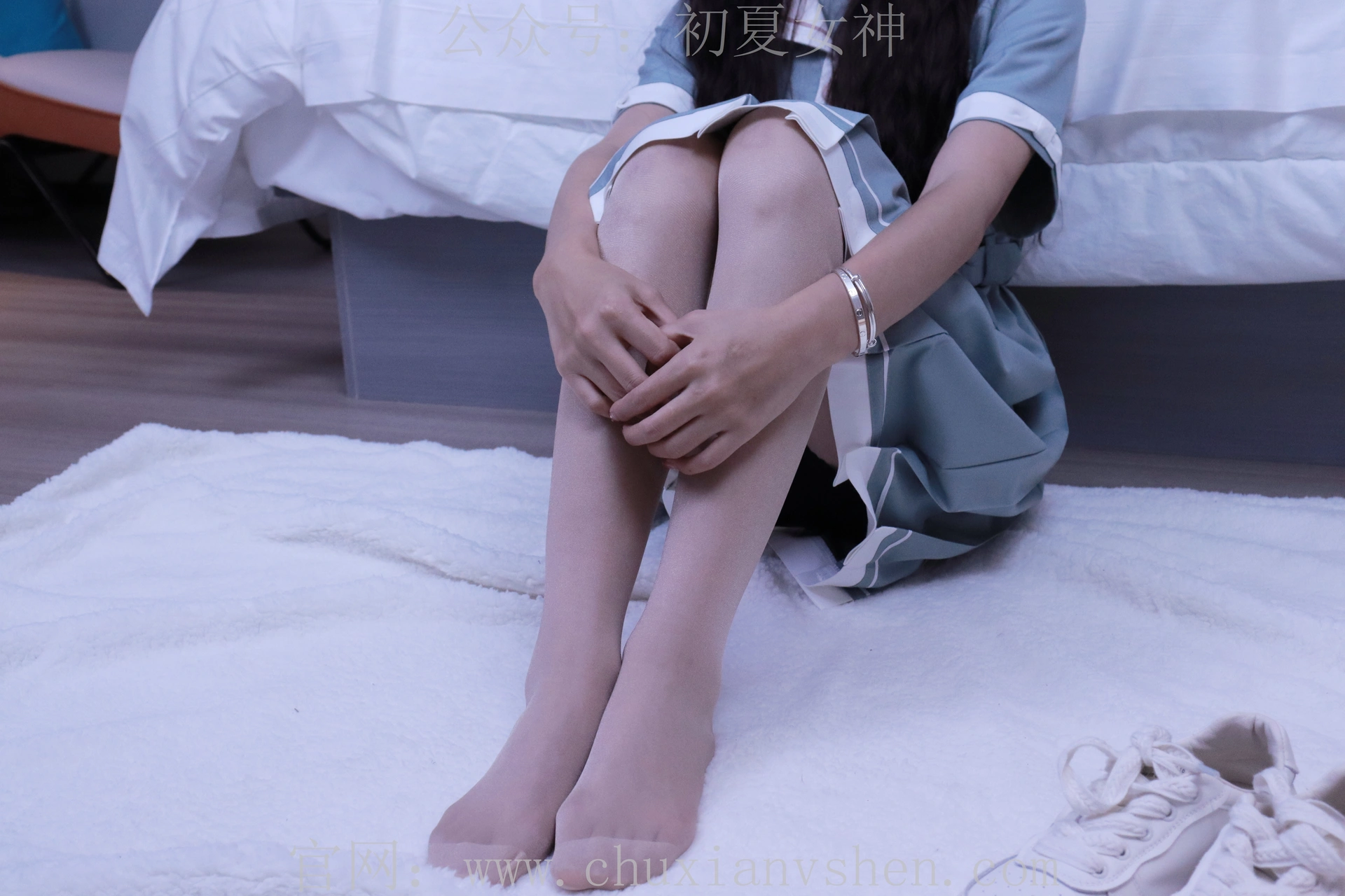 初夏女神 NO.019 雪糕~浅蓝色JK裙搭配小白鞋[135P-1V-4.3G]