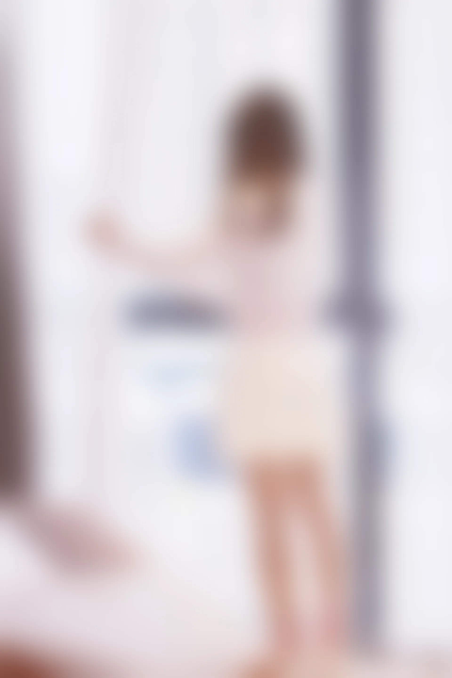 初夏女神 NO.012 沙沙~S码粉白色套搭配小白鞋[104P-1V-6.4G]