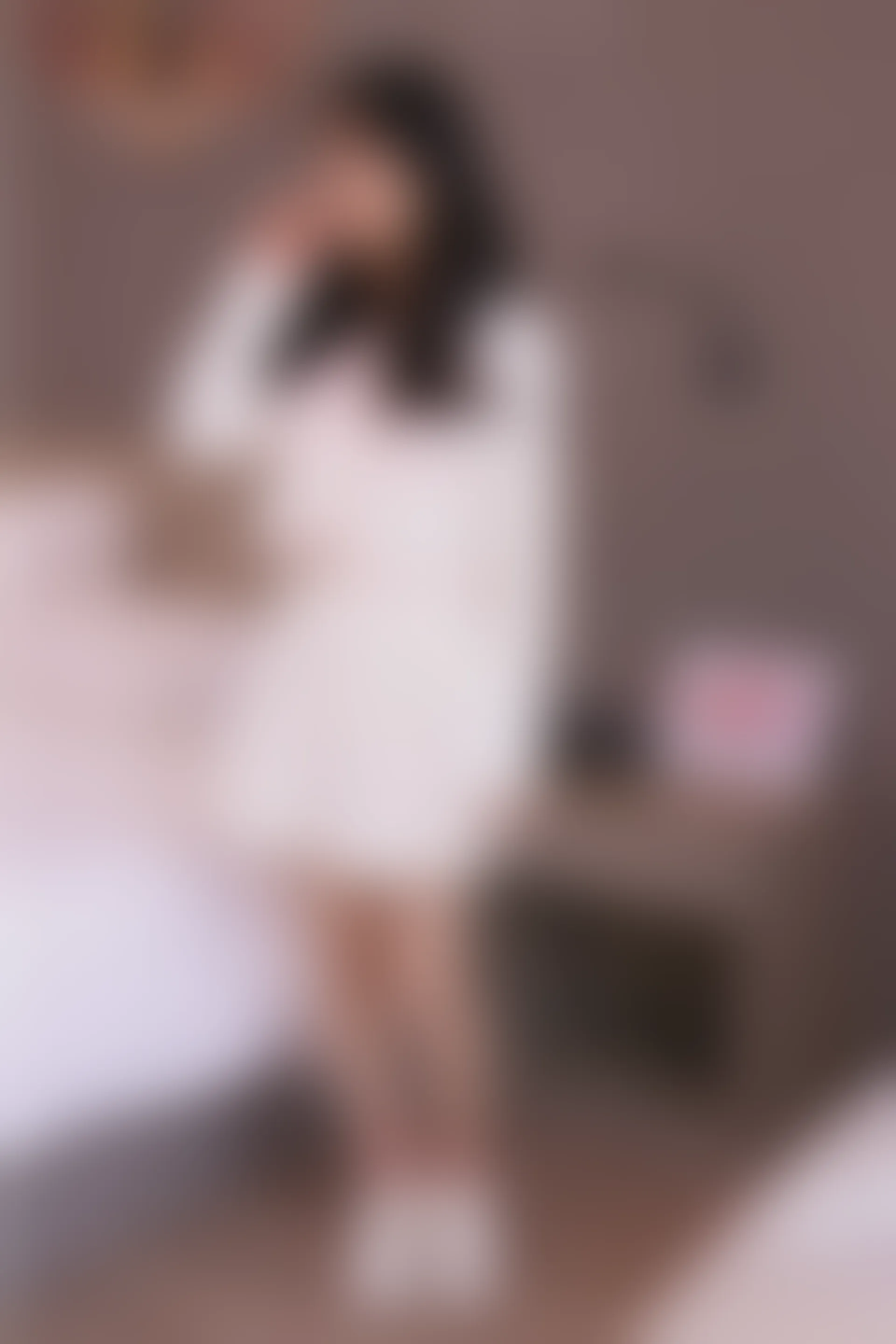 初夏女神 NO.012 沙沙~S码粉白色套搭配小白鞋[104P-1V-6.4G]