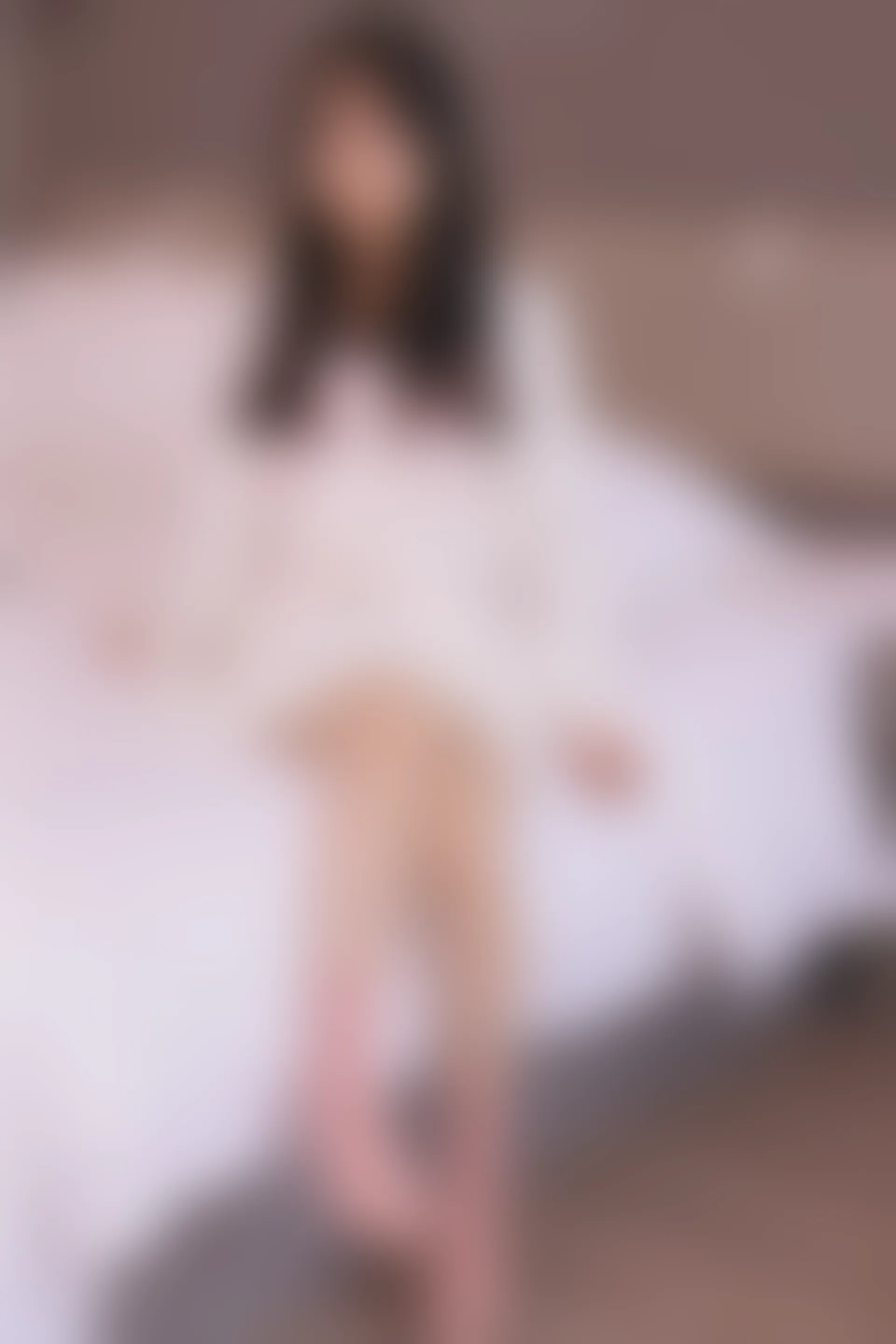 初夏女神 NO.012 沙沙~S码粉白色套搭配小白鞋[104P-1V-6.4G]