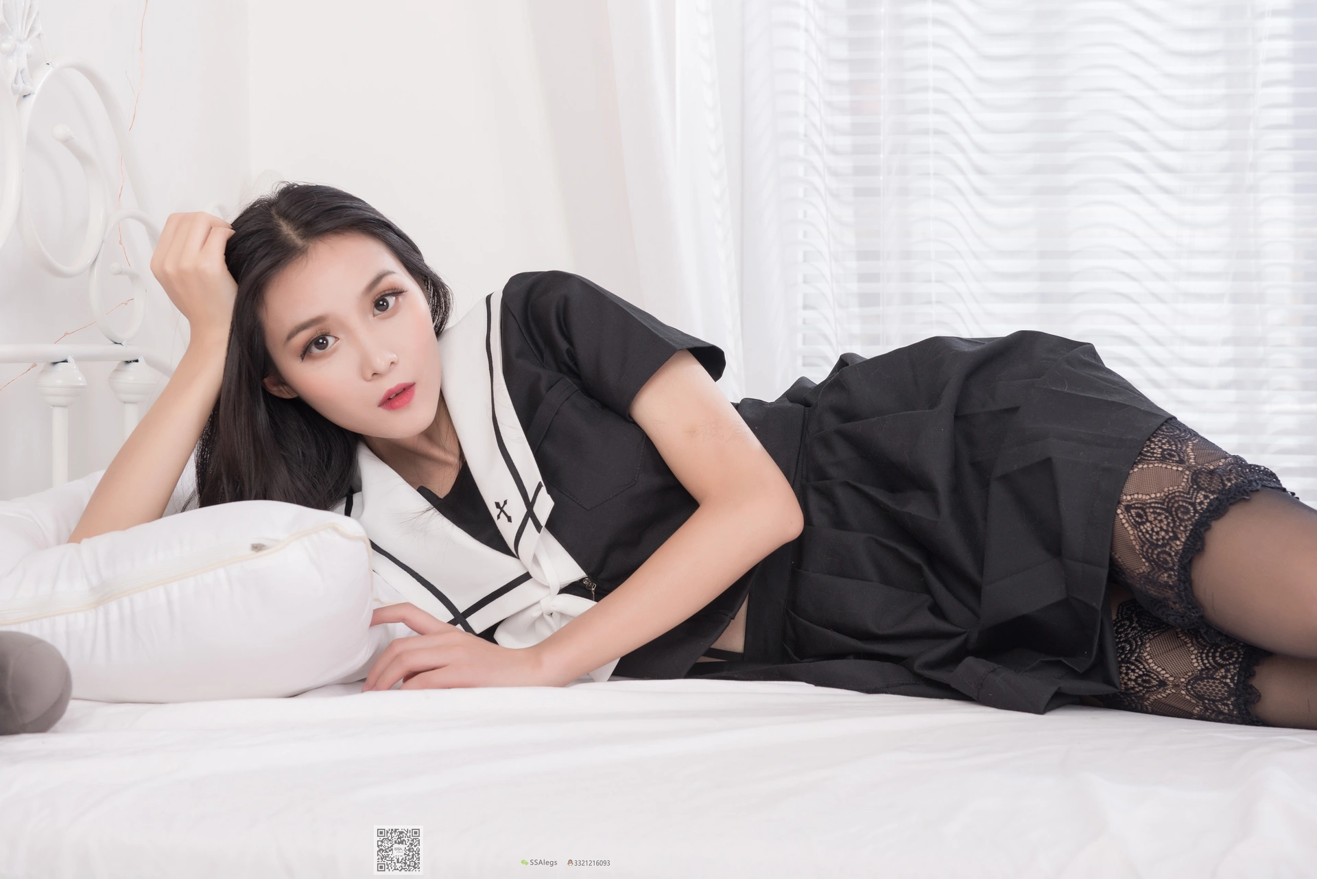 SSA丝社 超清写真 NO.037 丽萍 JK制服吊带长筒袜[100P-1.00GB]