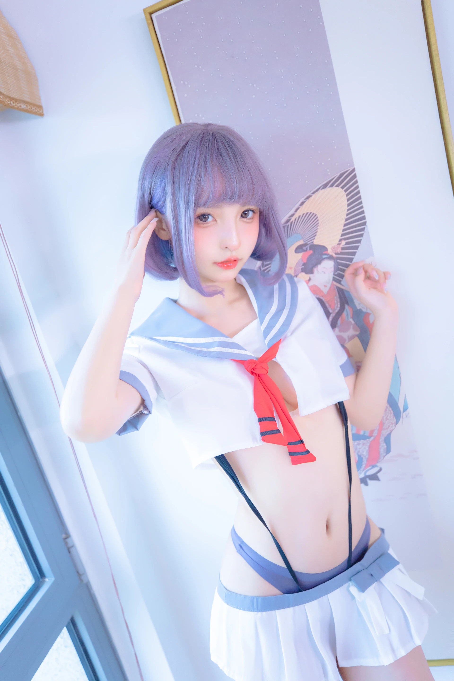 神楽坂真冬 第四季 序号4：《灰丝吊带JK》 [75P-201MB]JK制服, 内衣, 白丝, 神楽坂真冬, 美腿, 美足, 高跟鞋
