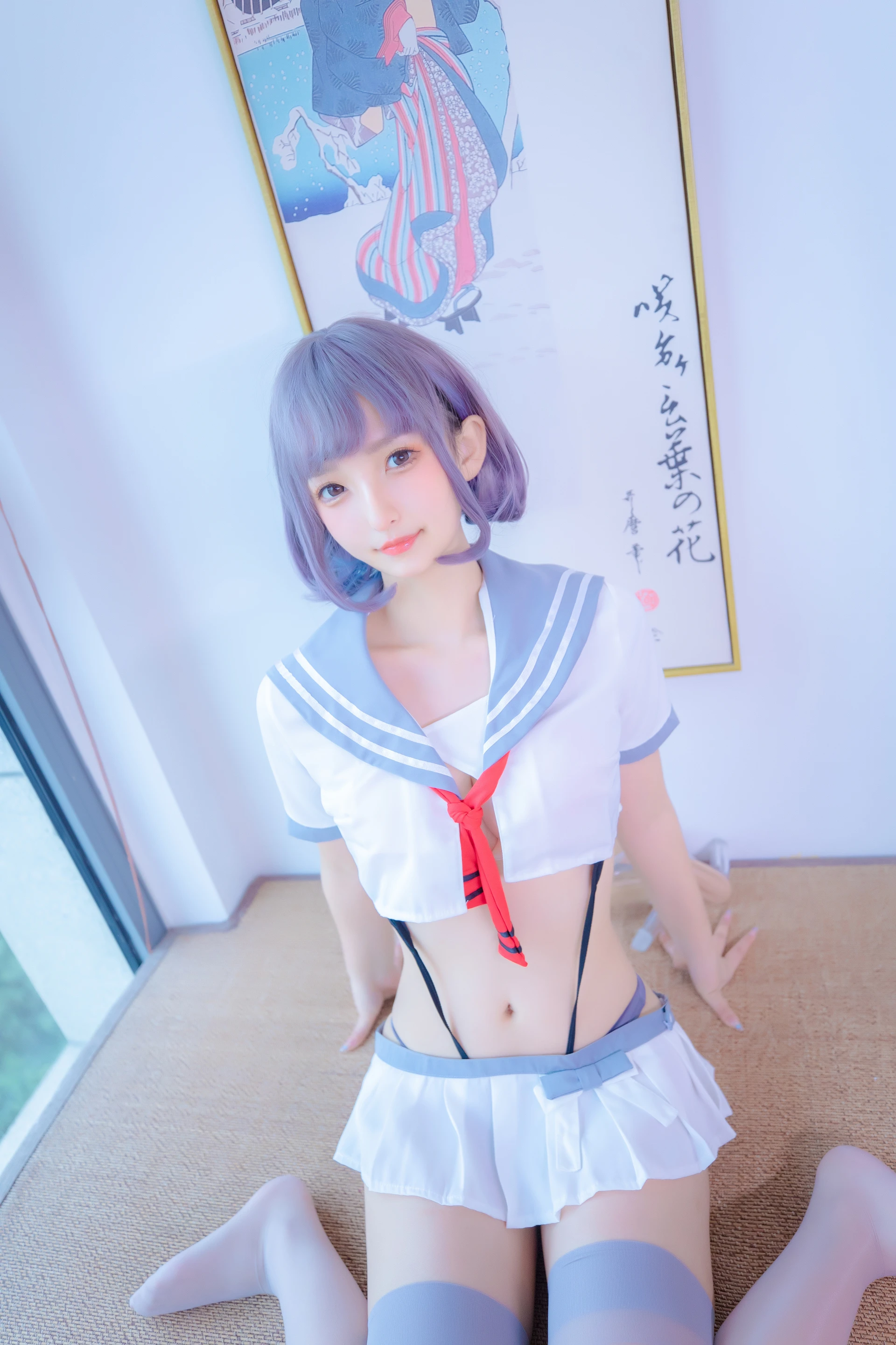 神楽坂真冬 第四季 序号4：《灰丝吊带JK》 [75P-201MB]JK制服, 内衣, 白丝, 神楽坂真冬, 美腿, 美足, 高跟鞋