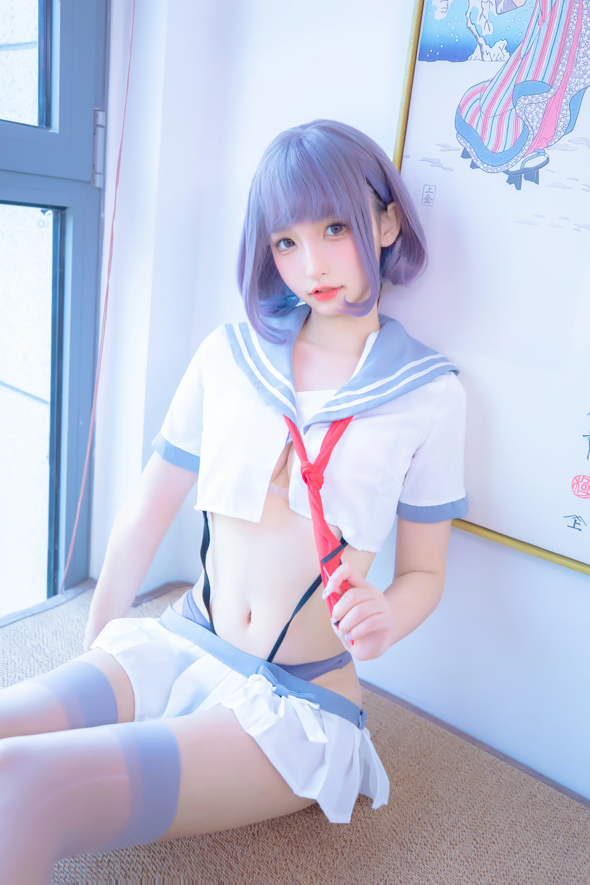 神楽坂真冬 第四季 序号4：《灰丝吊带JK》 [75P-201MB]JK制服, 内衣, 白丝, 神楽坂真冬, 美腿, 美足, 高跟鞋