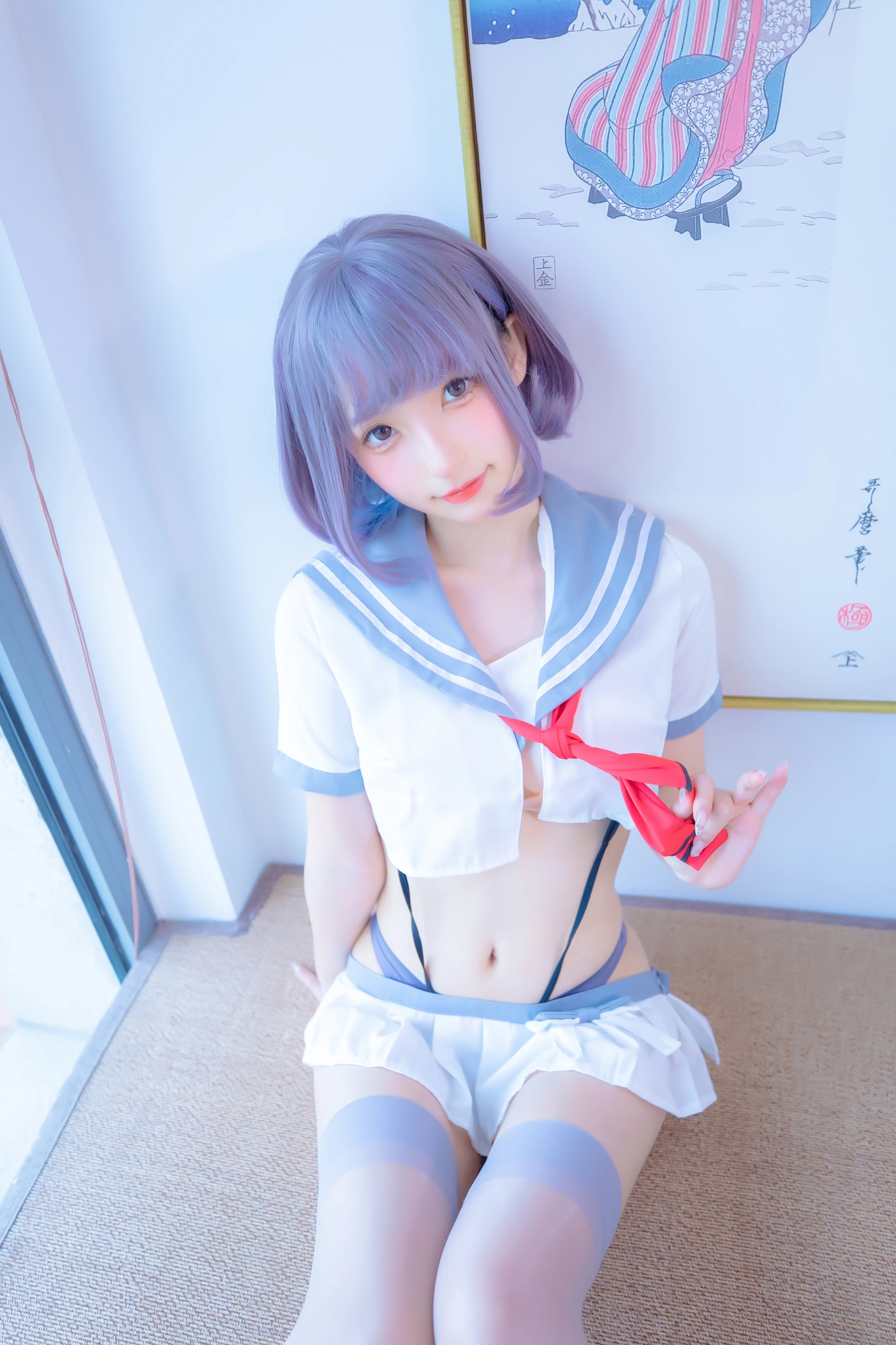 神楽坂真冬 第四季 序号4：《灰丝吊带JK》 [75P-201MB]JK制服, 内衣, 白丝, 神楽坂真冬, 美腿, 美足, 高跟鞋