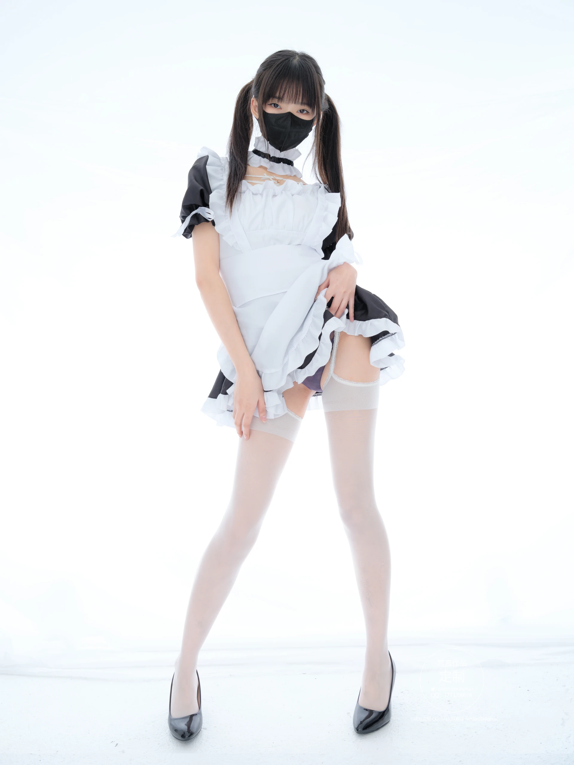 紧急企划 EX.003 见希w 双马尾白丝女仆 [46P-1.02GB]双马尾, 女仆, 白丝, 紧急企划, 美腿, 美足, 见希w