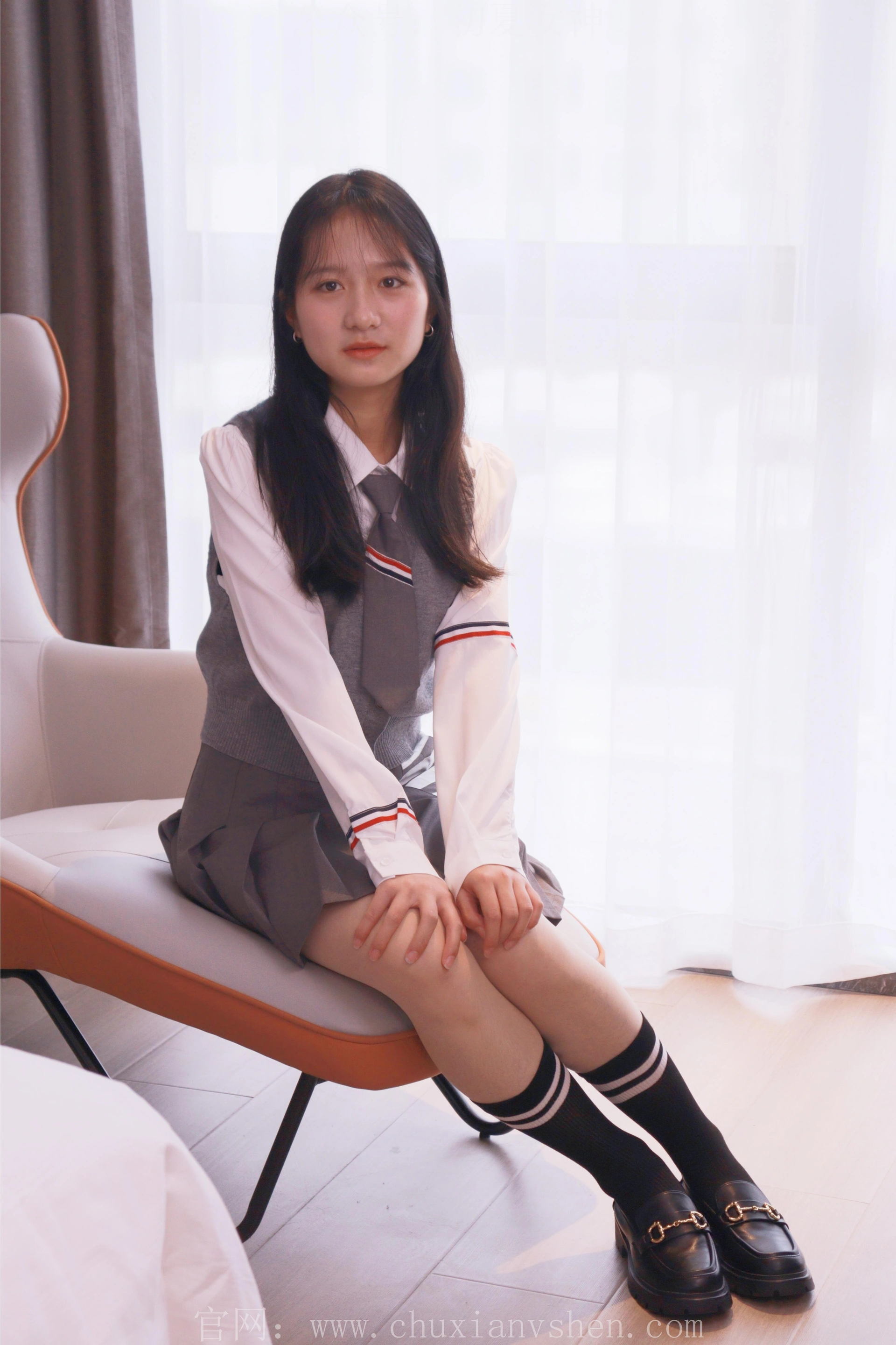 初夏女神 NO.014 沙沙~王心凌同款JK搭配JK小黑皮鞋[136P-1V-5.26G]
