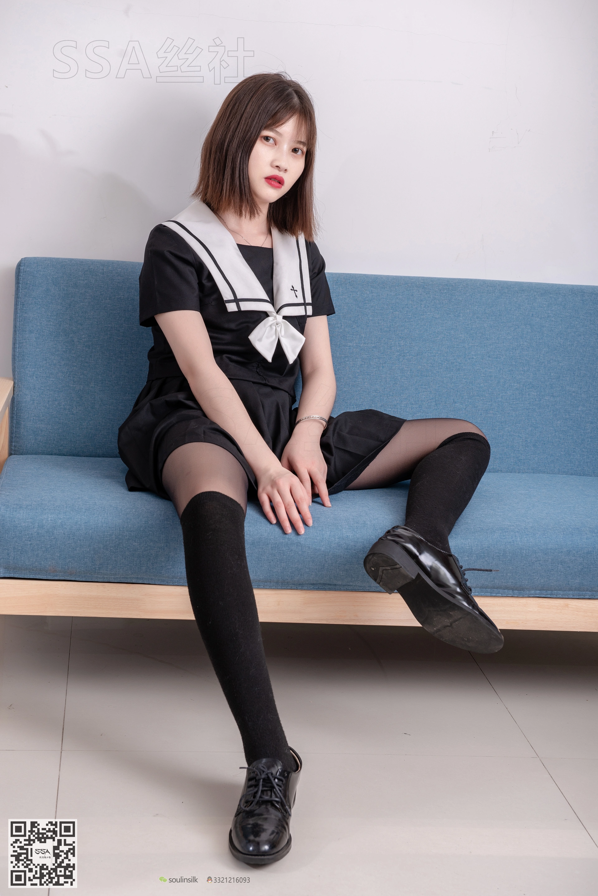 SSA丝社 超清写真 NO.113 穗子 腿模穗子教你穿黑色系JK制服[156P-2.24GB]