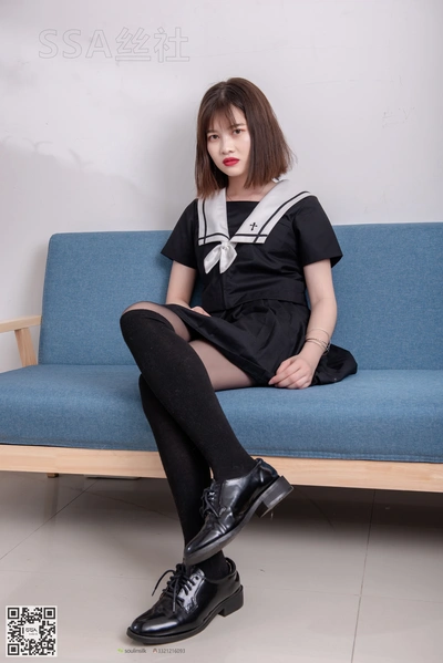 SSA丝社 超清写真 NO.113 穗子 腿模穗子教你穿黑色系JK制服[156P-2.24GB]