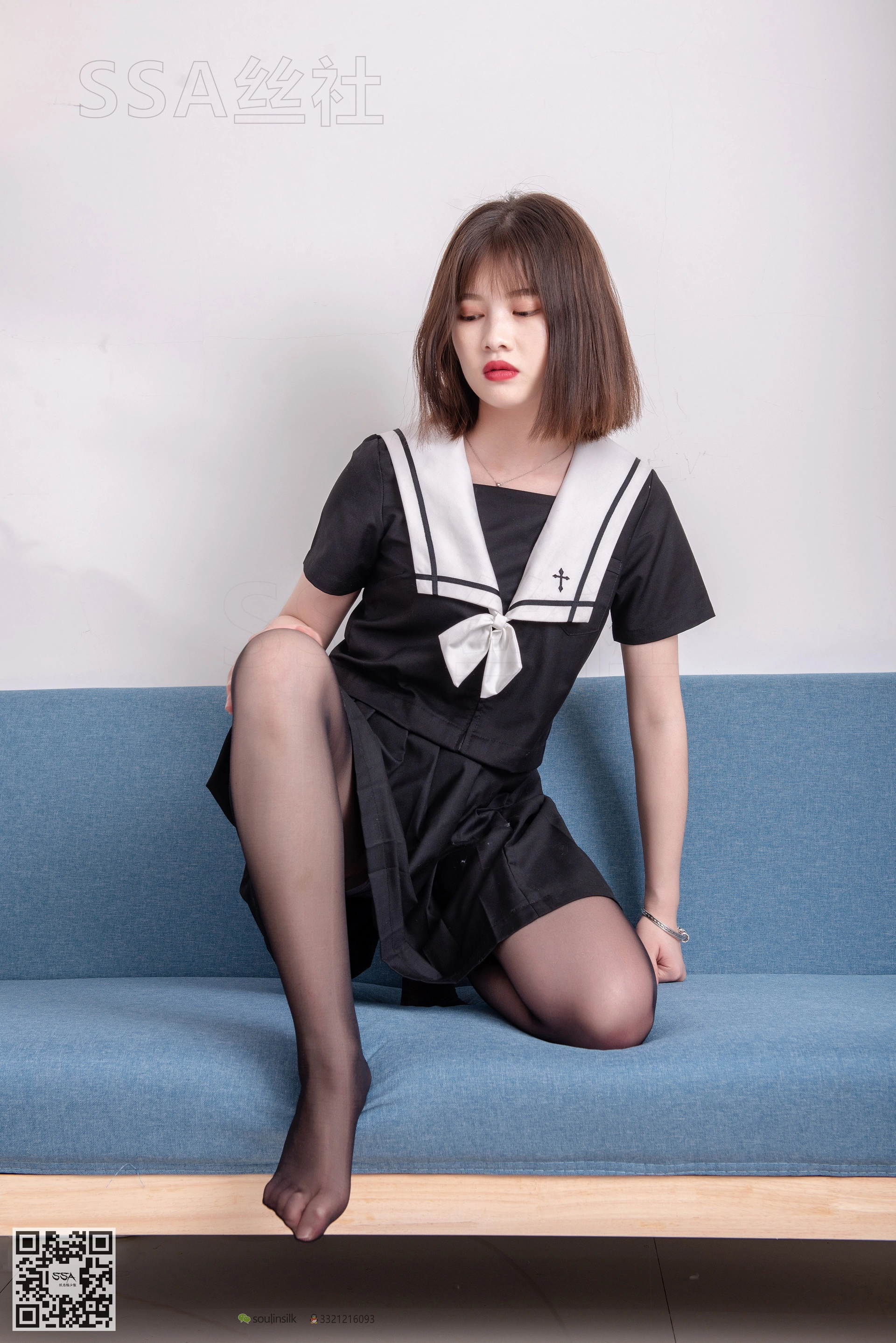 SSA丝社 超清写真 NO.113 穗子 腿模穗子教你穿黑色系JK制服[156P-2.24GB]