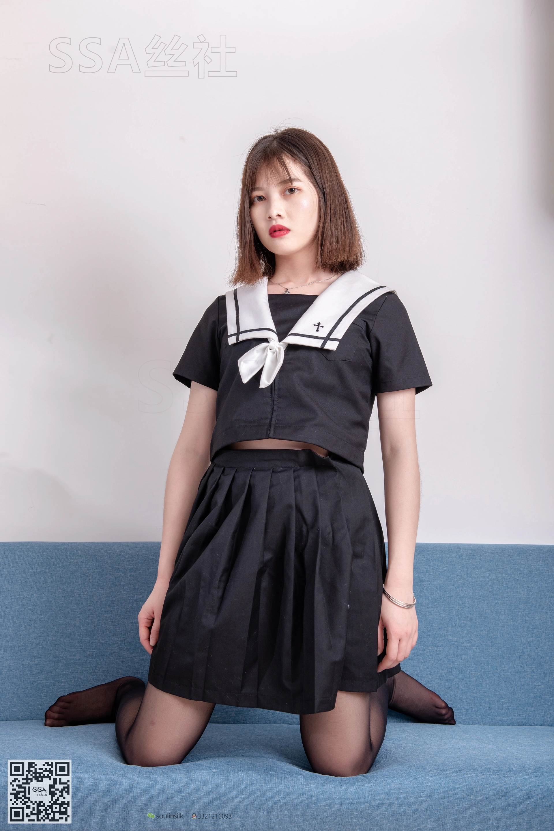 SSA丝社 超清写真 NO.113 穗子 腿模穗子教你穿黑色系JK制服[156P-2.24GB]