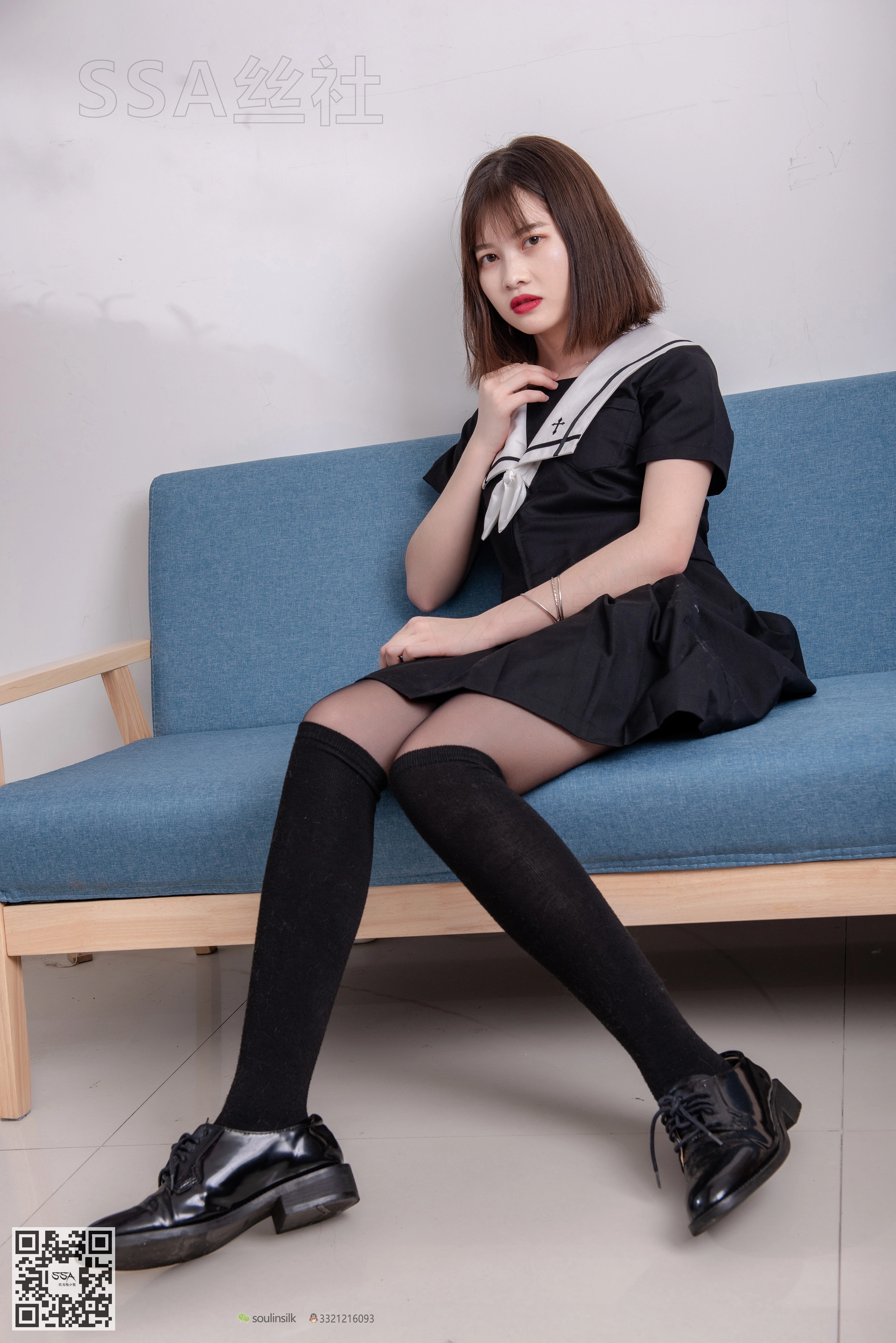 SSA丝社 超清写真 NO.113 穗子 腿模穗子教你穿黑色系JK制服[156P-2.24GB]
