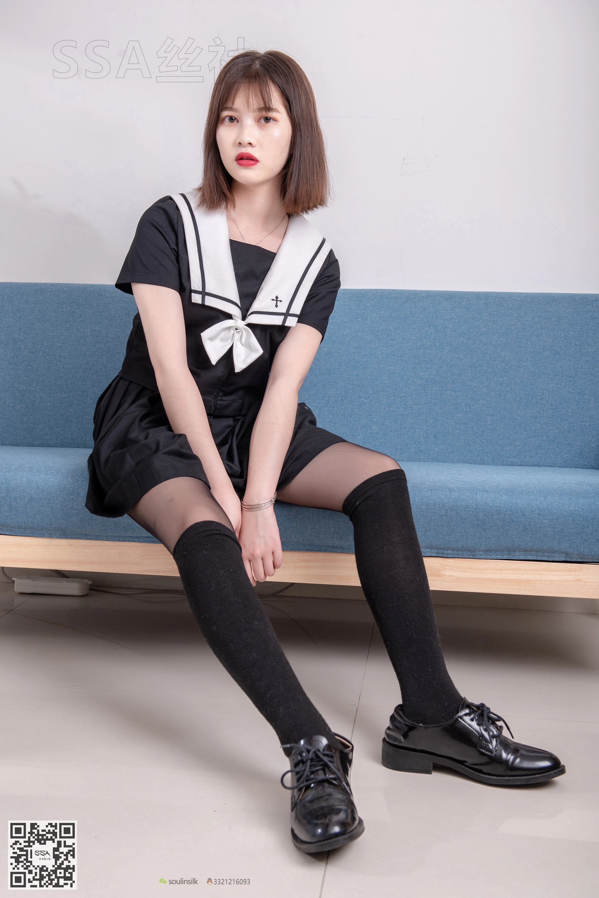 SSA丝社 超清写真 NO.113 穗子 腿模穗子教你穿黑色系JK制服[156P-2.24GB]