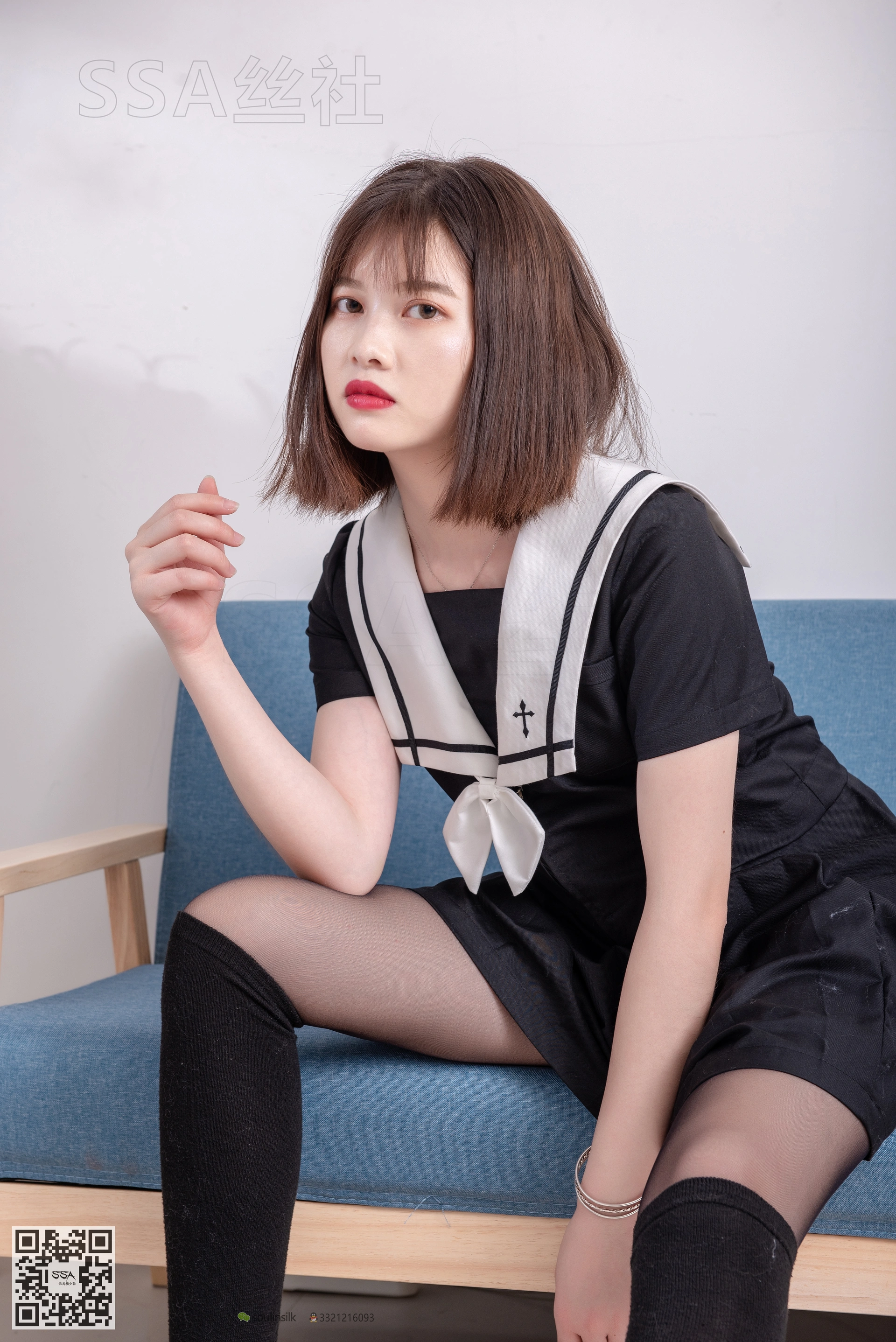 SSA丝社 超清写真 NO.113 穗子 腿模穗子教你穿黑色系JK制服[156P-2.24GB]