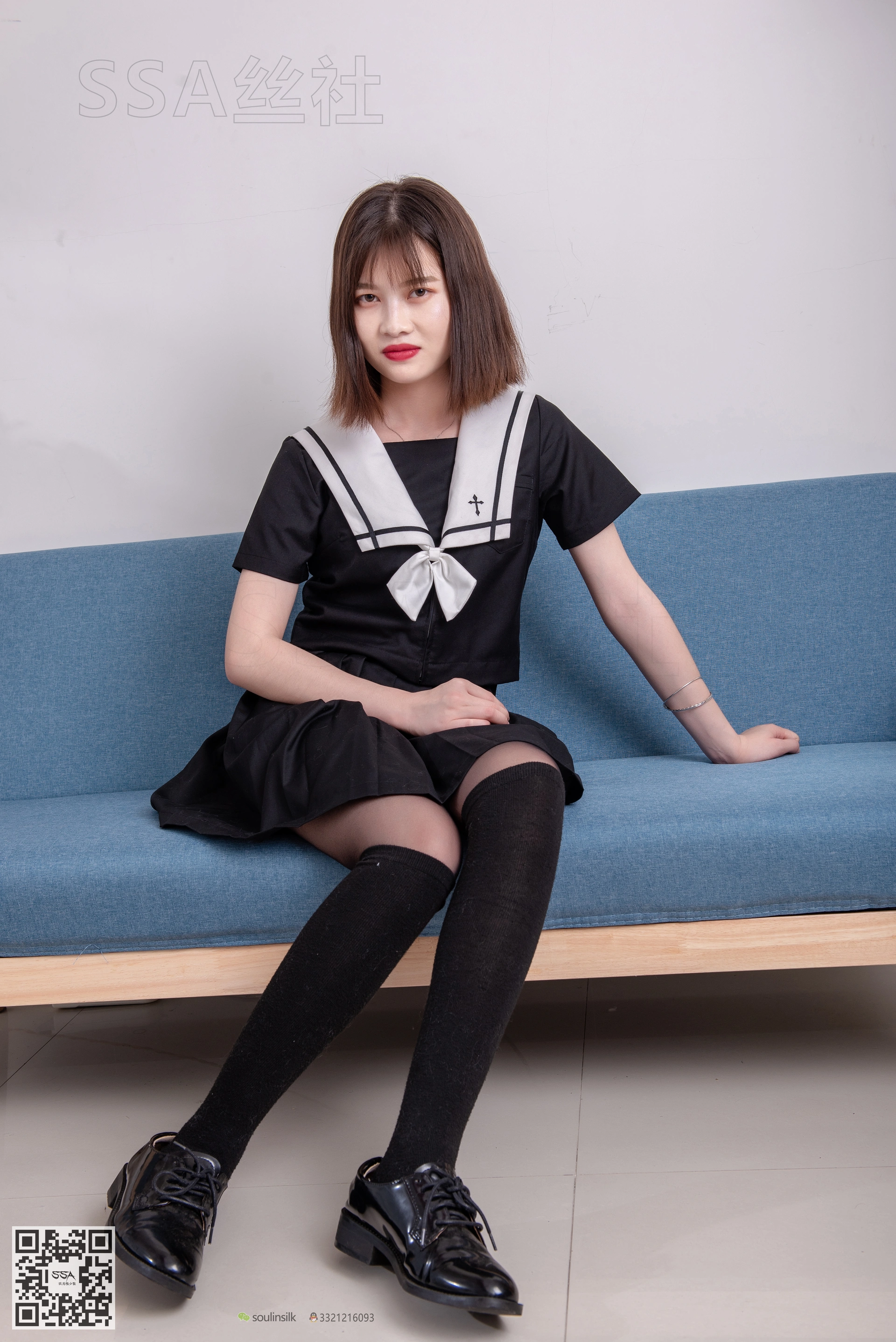 SSA丝社 超清写真 NO.113 穗子 腿模穗子教你穿黑色系JK制服[156P-2.24GB]