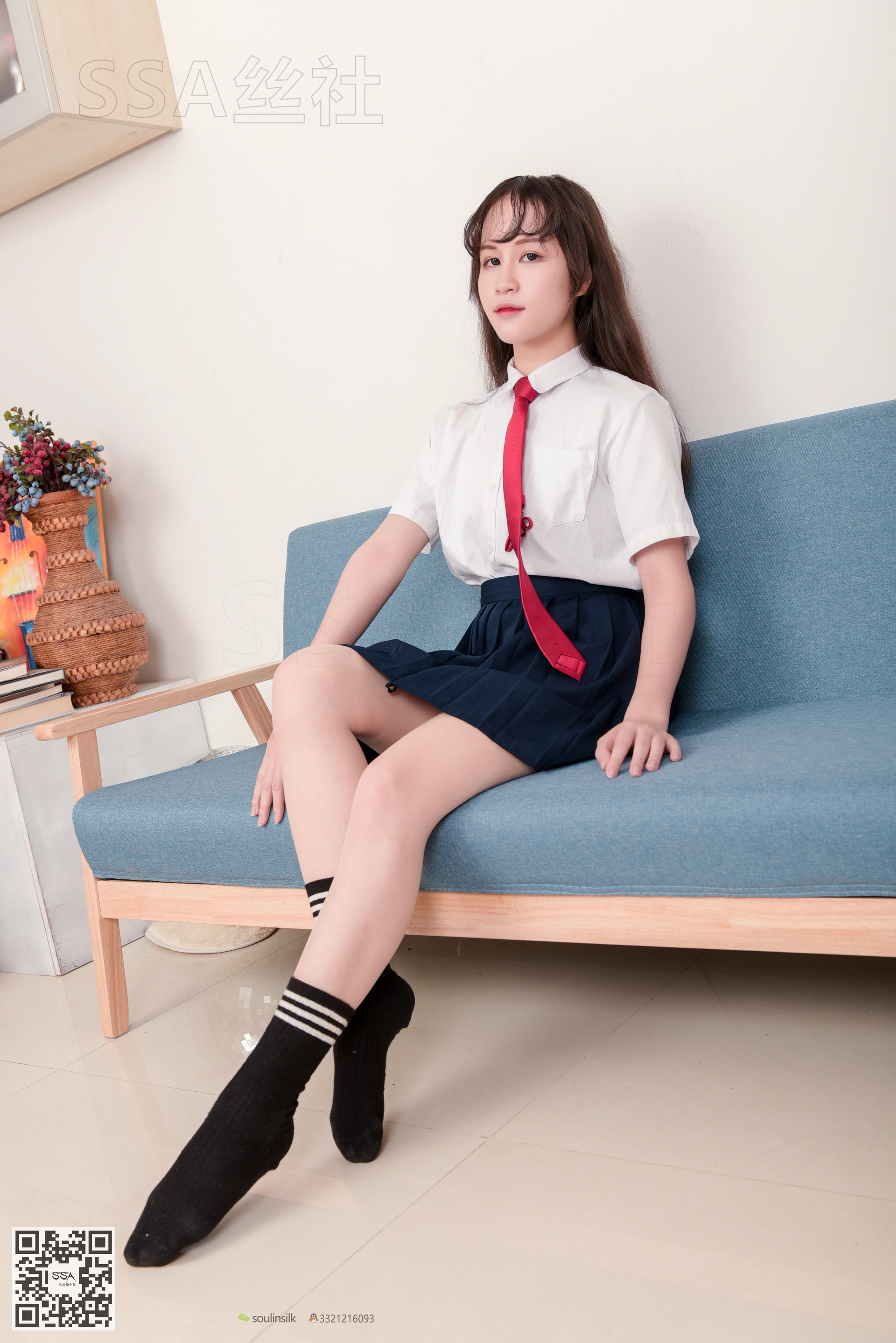 SSA丝社 超清写真 NO.141 丹丹JK制服黑色半膝袜肉丝 [133P-2.09GB]