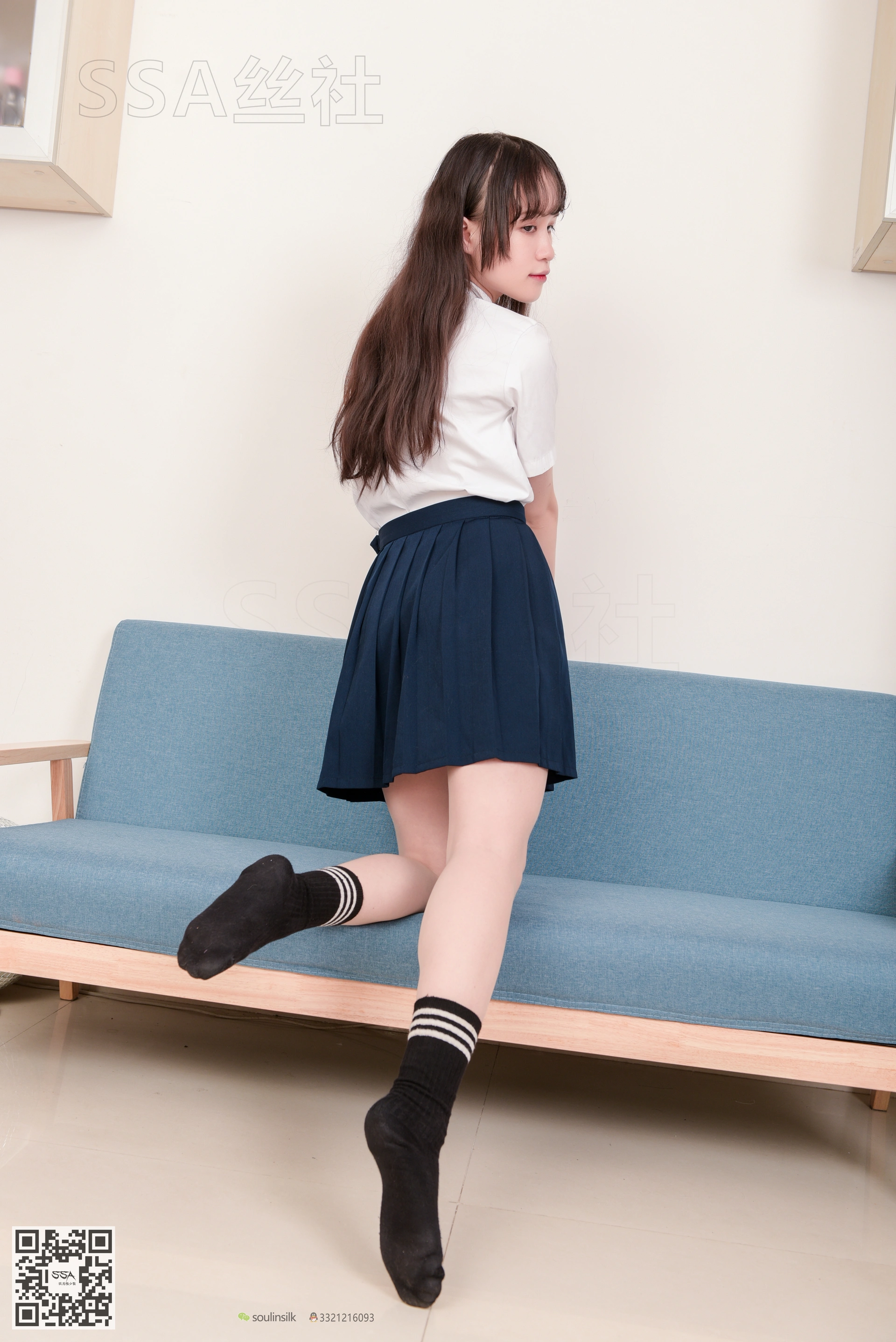 SSA丝社 超清写真 NO.141 丹丹JK制服黑色半膝袜肉丝 [133P-2.09GB]