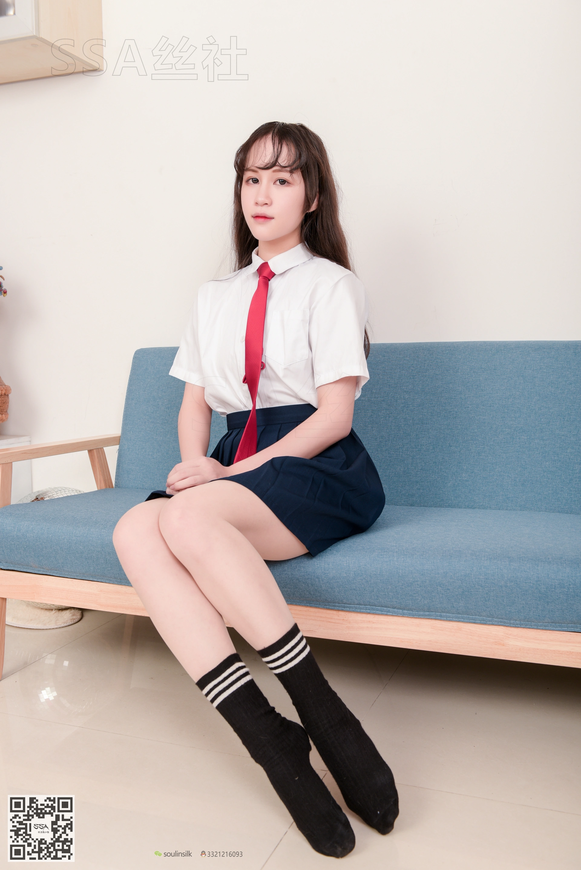 SSA丝社 超清写真 NO.141 丹丹JK制服黑色半膝袜肉丝 [133P-2.09GB]