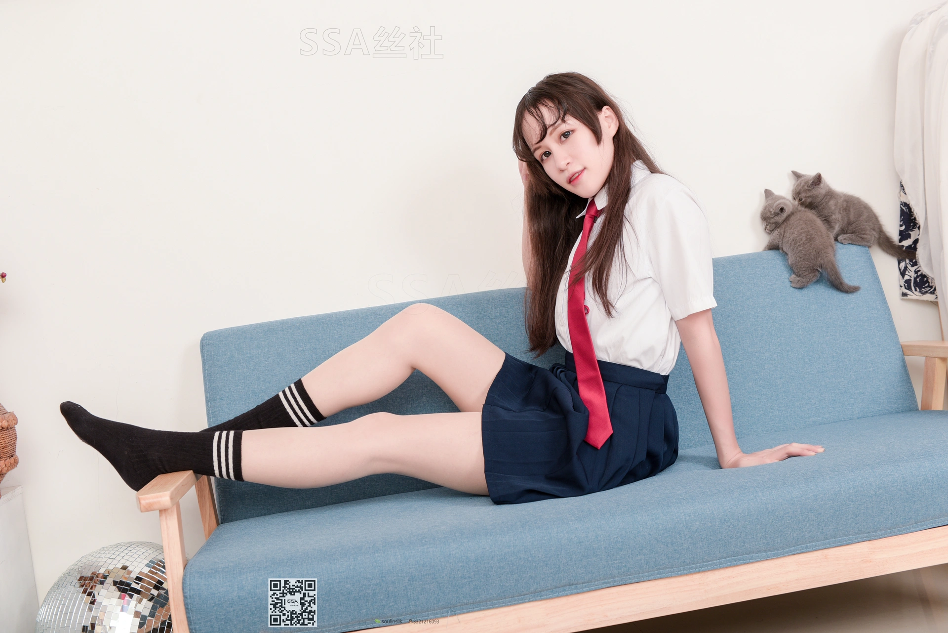 SSA丝社 超清写真 NO.141 丹丹JK制服黑色半膝袜肉丝 [133P-2.09GB]