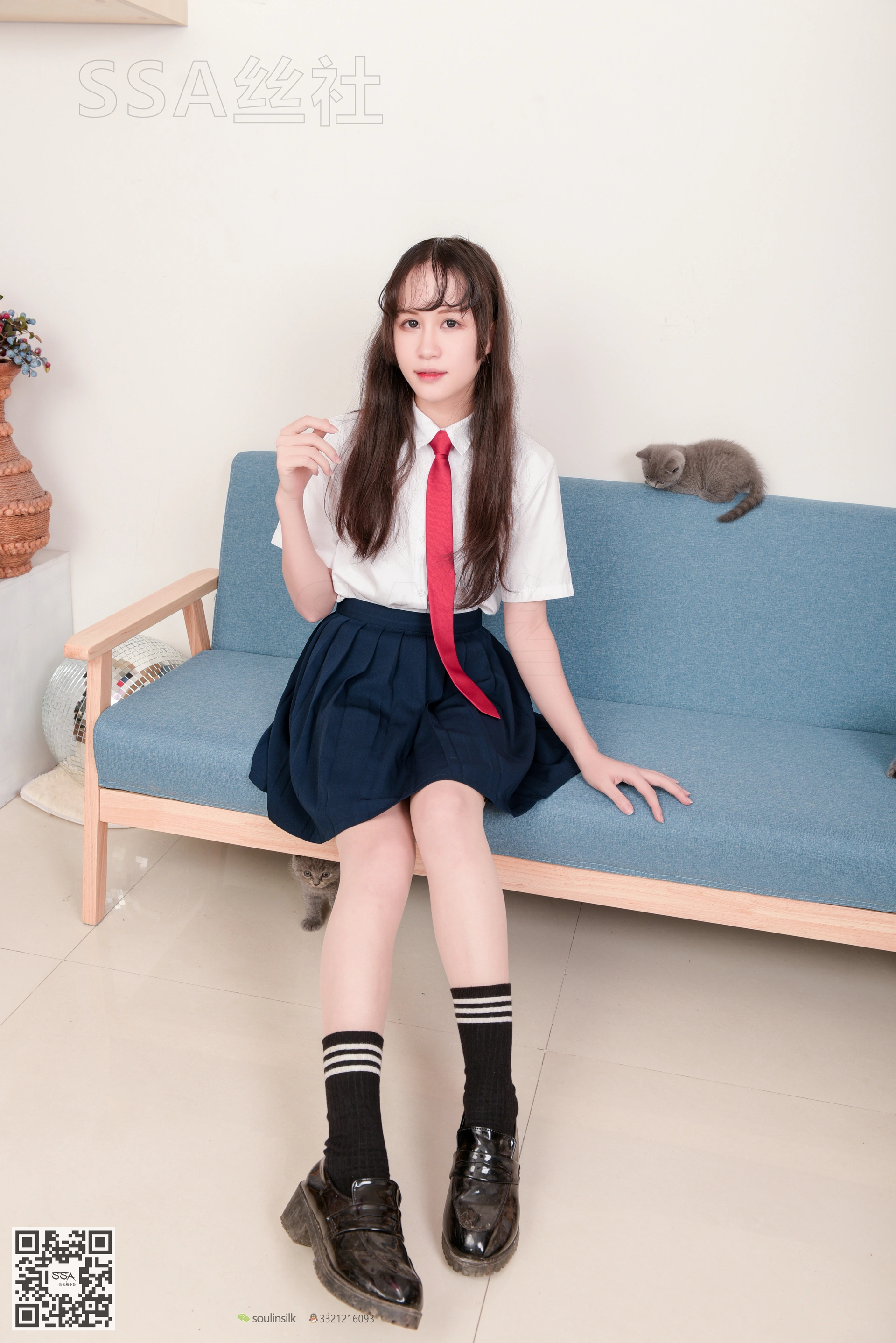 SSA丝社 超清写真 NO.141 丹丹JK制服黑色半膝袜肉丝 [133P-2.09GB]