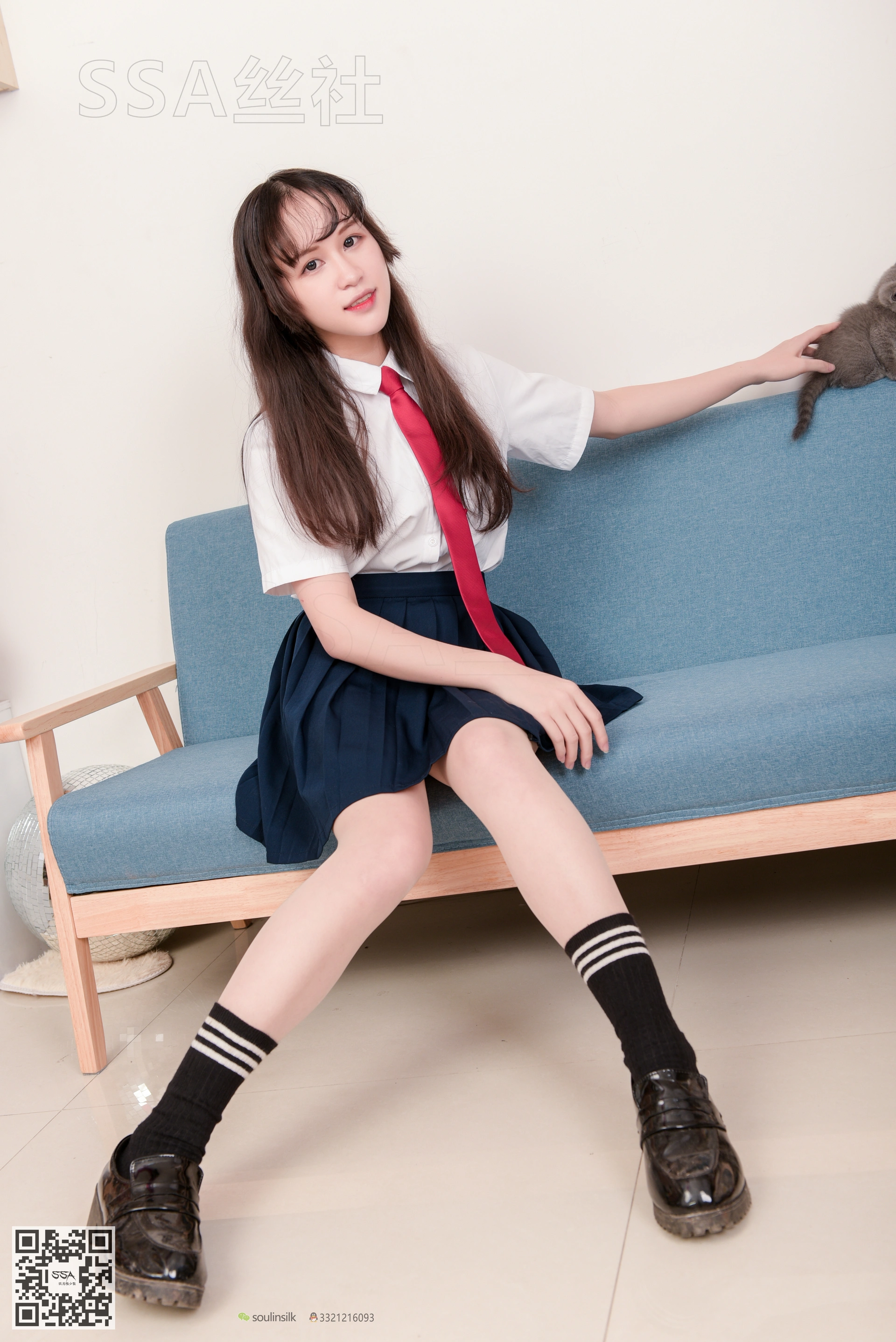 SSA丝社 超清写真 NO.141 丹丹JK制服黑色半膝袜肉丝 [133P-2.09GB]