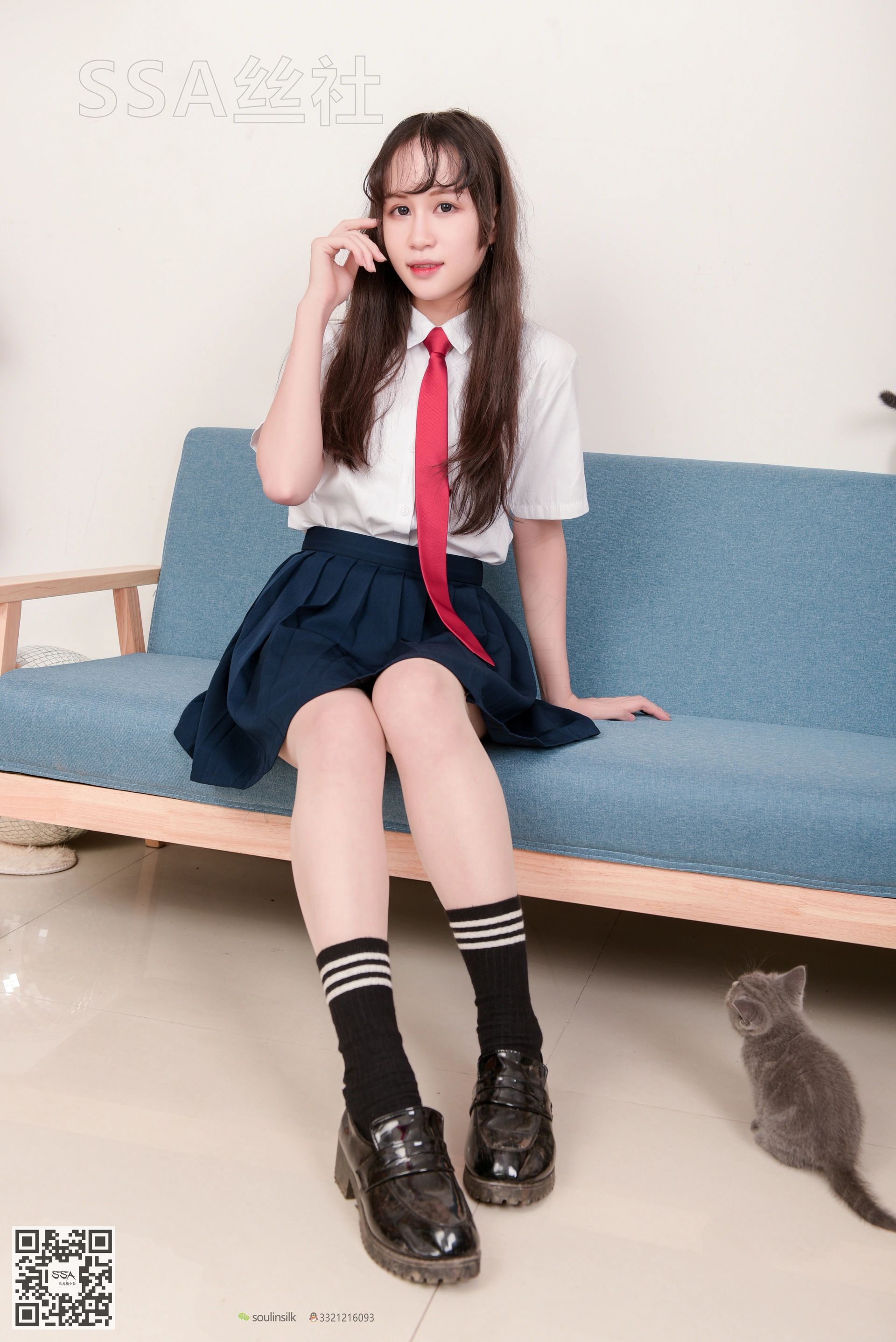 SSA丝社 超清写真 NO.141 丹丹JK制服黑色半膝袜肉丝 [133P-2.09GB]