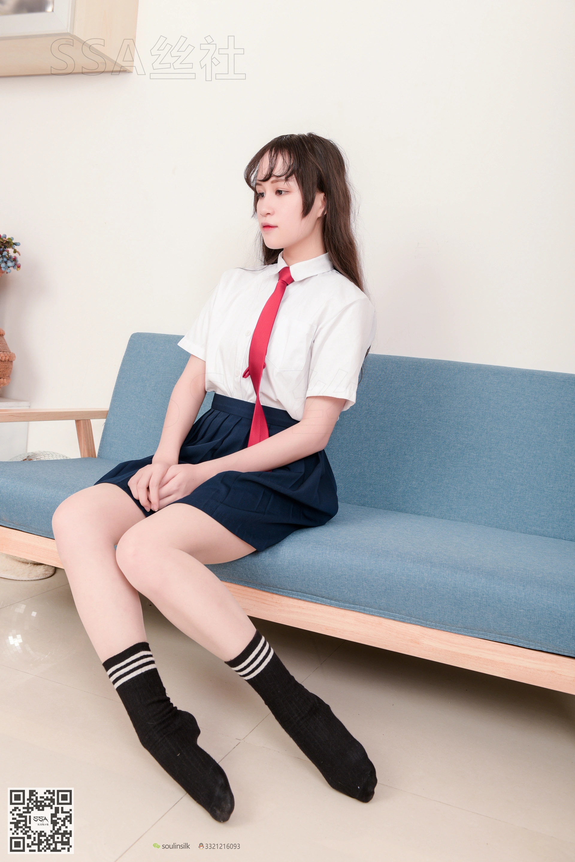 SSA丝社 超清写真 NO.141 丹丹JK制服黑色半膝袜肉丝 [133P-2.09GB]