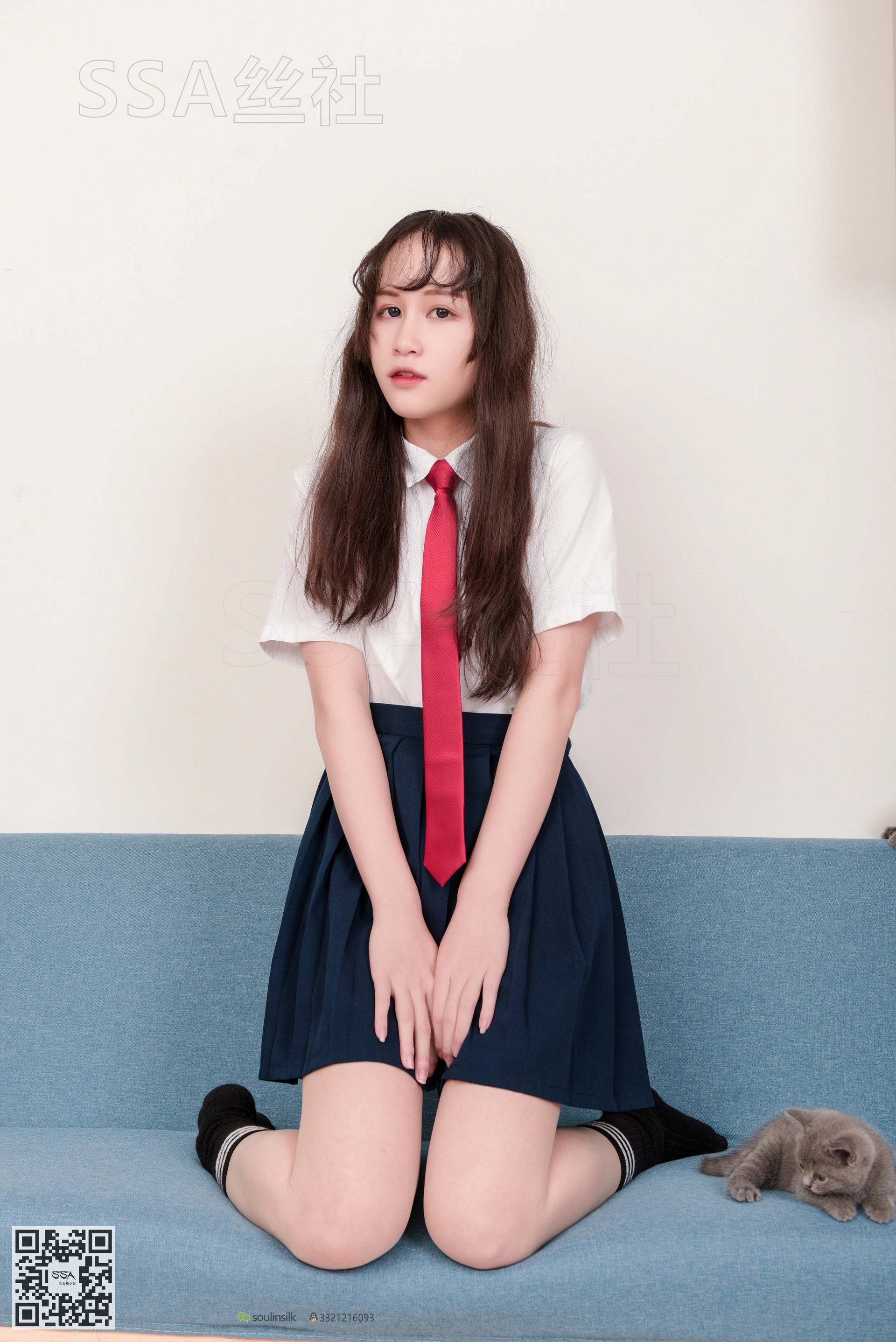 SSA丝社 超清写真 NO.141 丹丹JK制服黑色半膝袜肉丝 [133P-2.09GB]