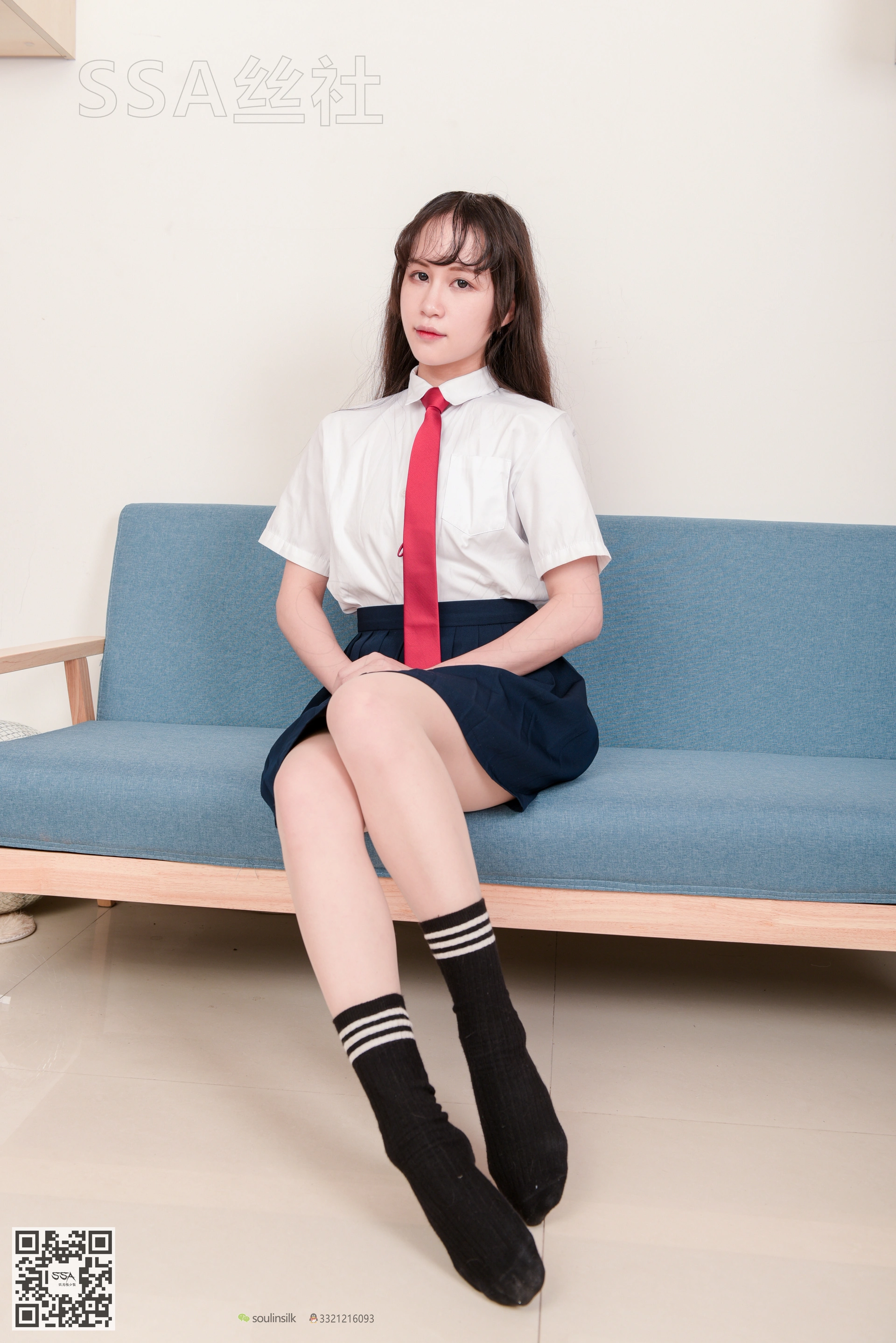 SSA丝社 超清写真 NO.141 丹丹JK制服黑色半膝袜肉丝 [133P-2.09GB]