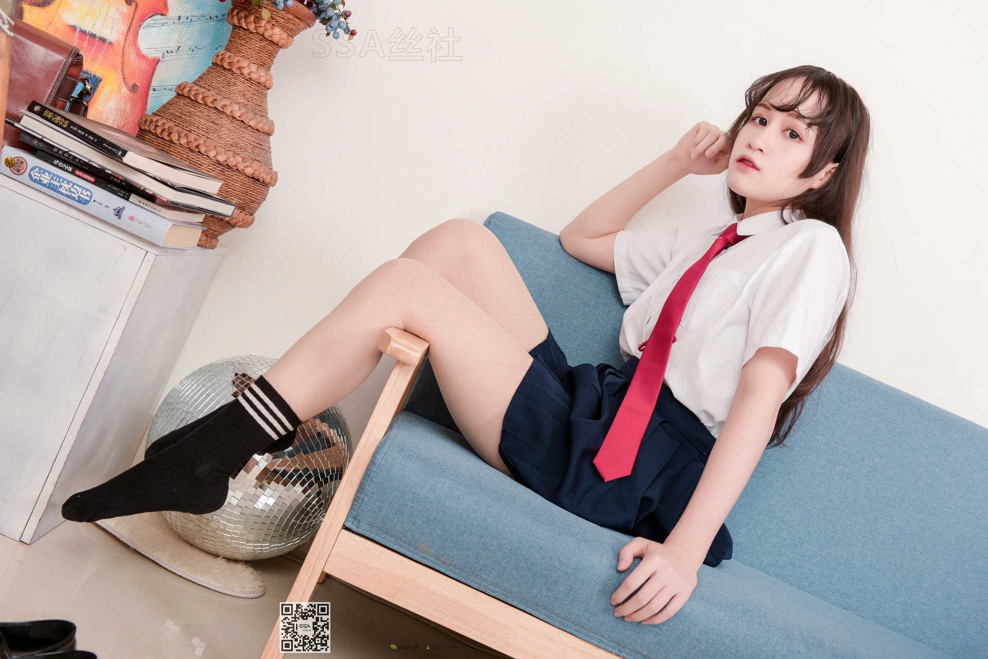 SSA丝社 超清写真 NO.141 丹丹JK制服黑色半膝袜肉丝 [133P-2.09GB]
