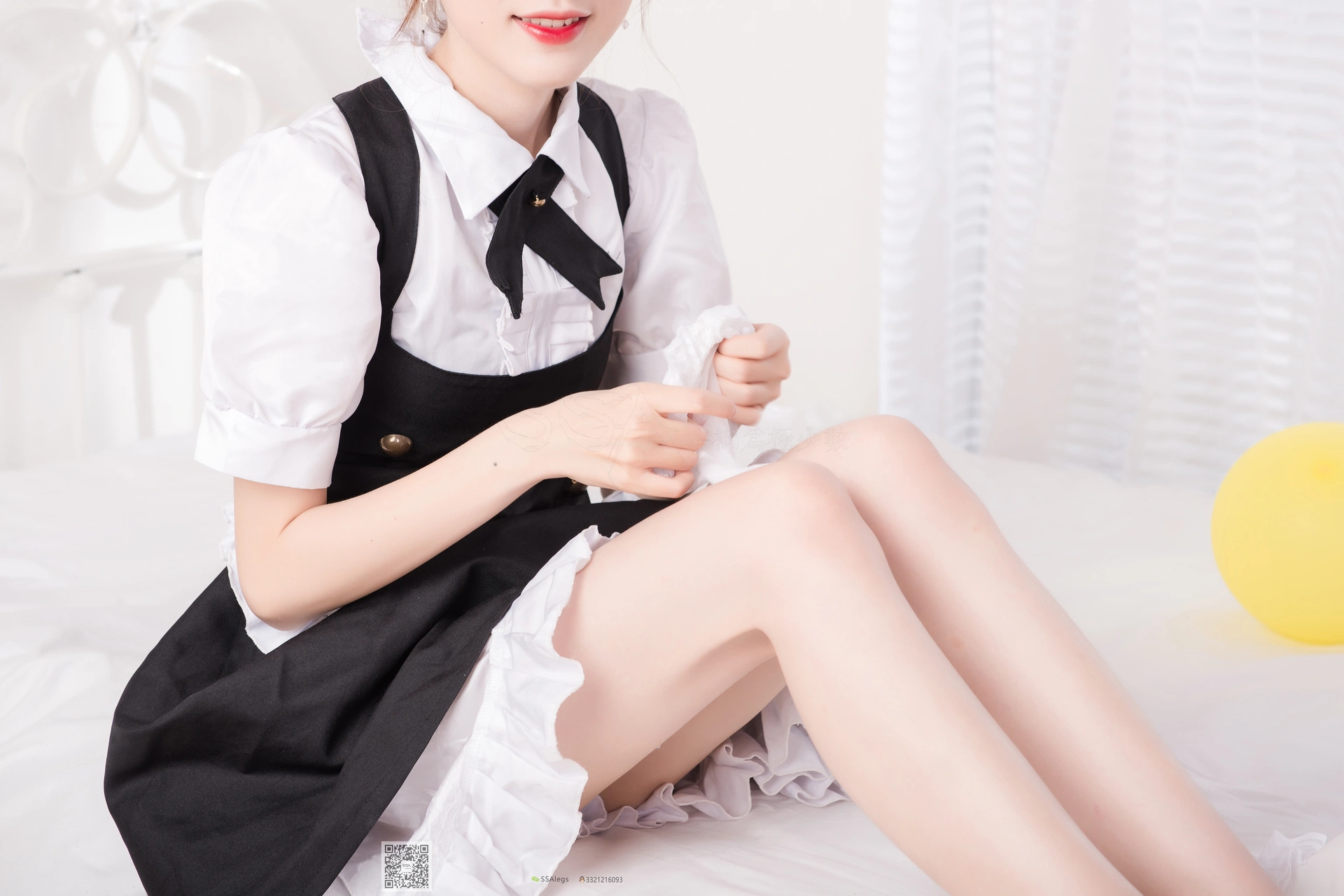 SSA丝社 超清写真 NO.025 琪琪 甜美风女仆白色长筒丝袜[99P-0.99GB]
