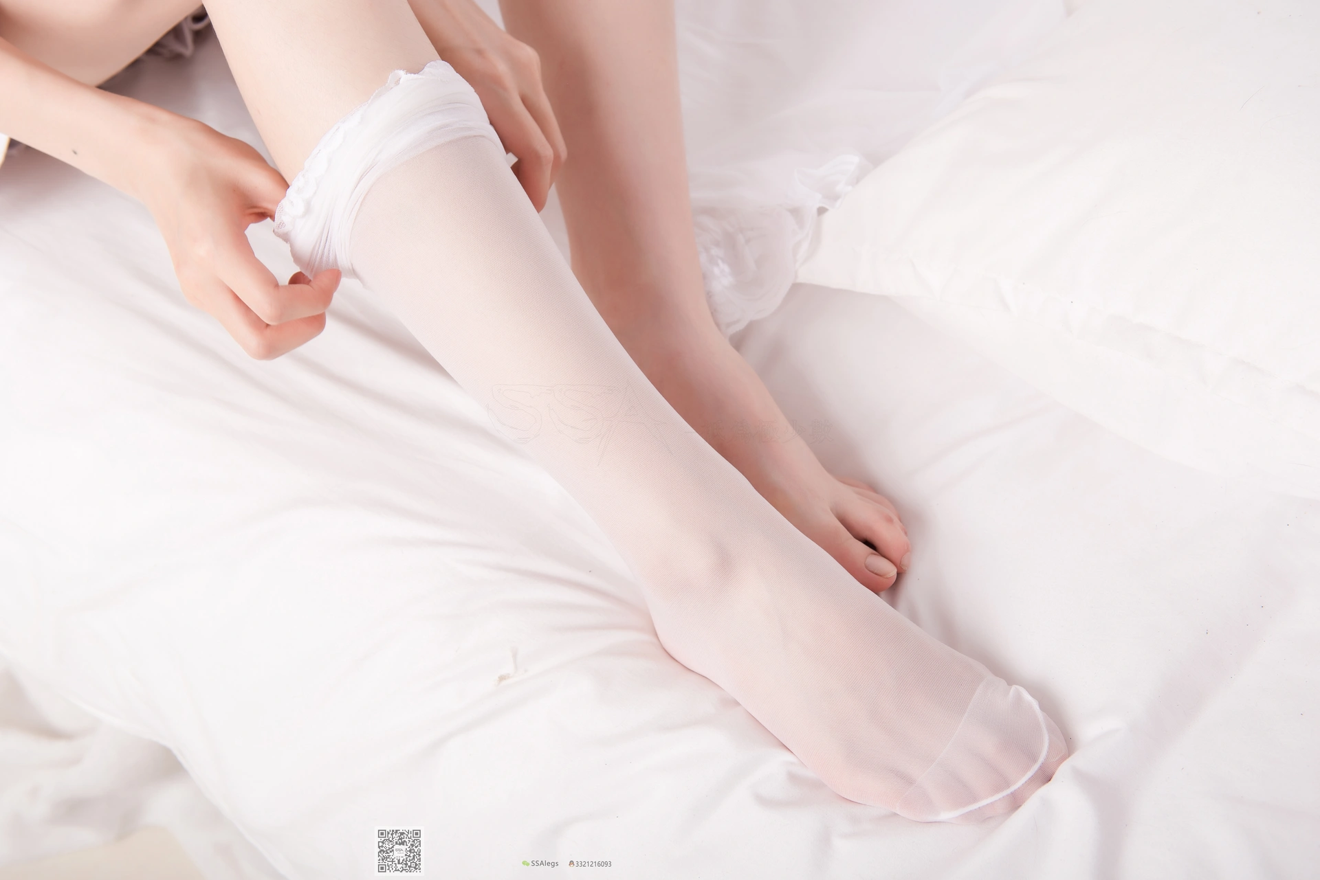 SSA丝社 超清写真 NO.025 琪琪 甜美风女仆白色长筒丝袜[99P-0.99GB]