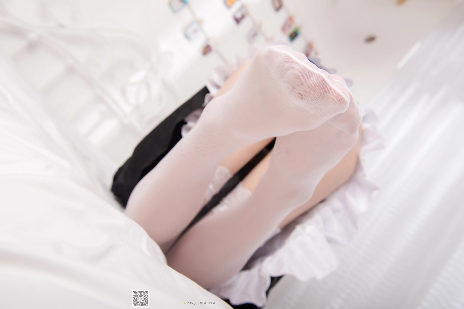 SSA丝社 超清写真 NO.025 琪琪 甜美风女仆白色长筒丝袜[99P-0.99GB]