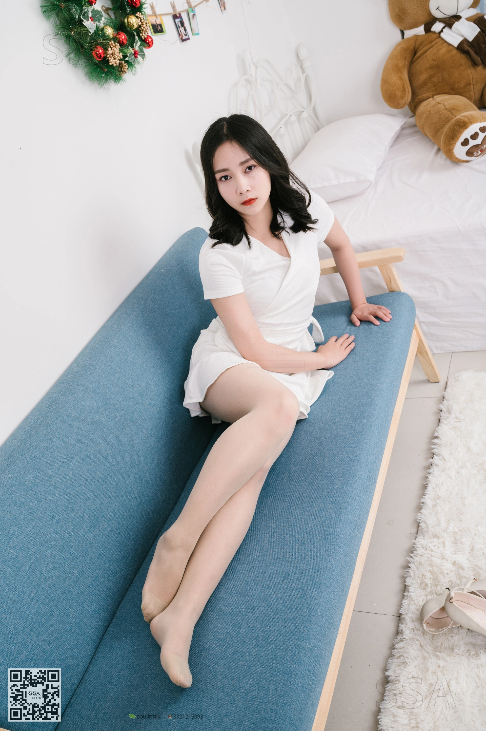 SSA丝社 超清写真 NO.155 阿花 白色连衣裙穿搭示范[122P-1.10GB]