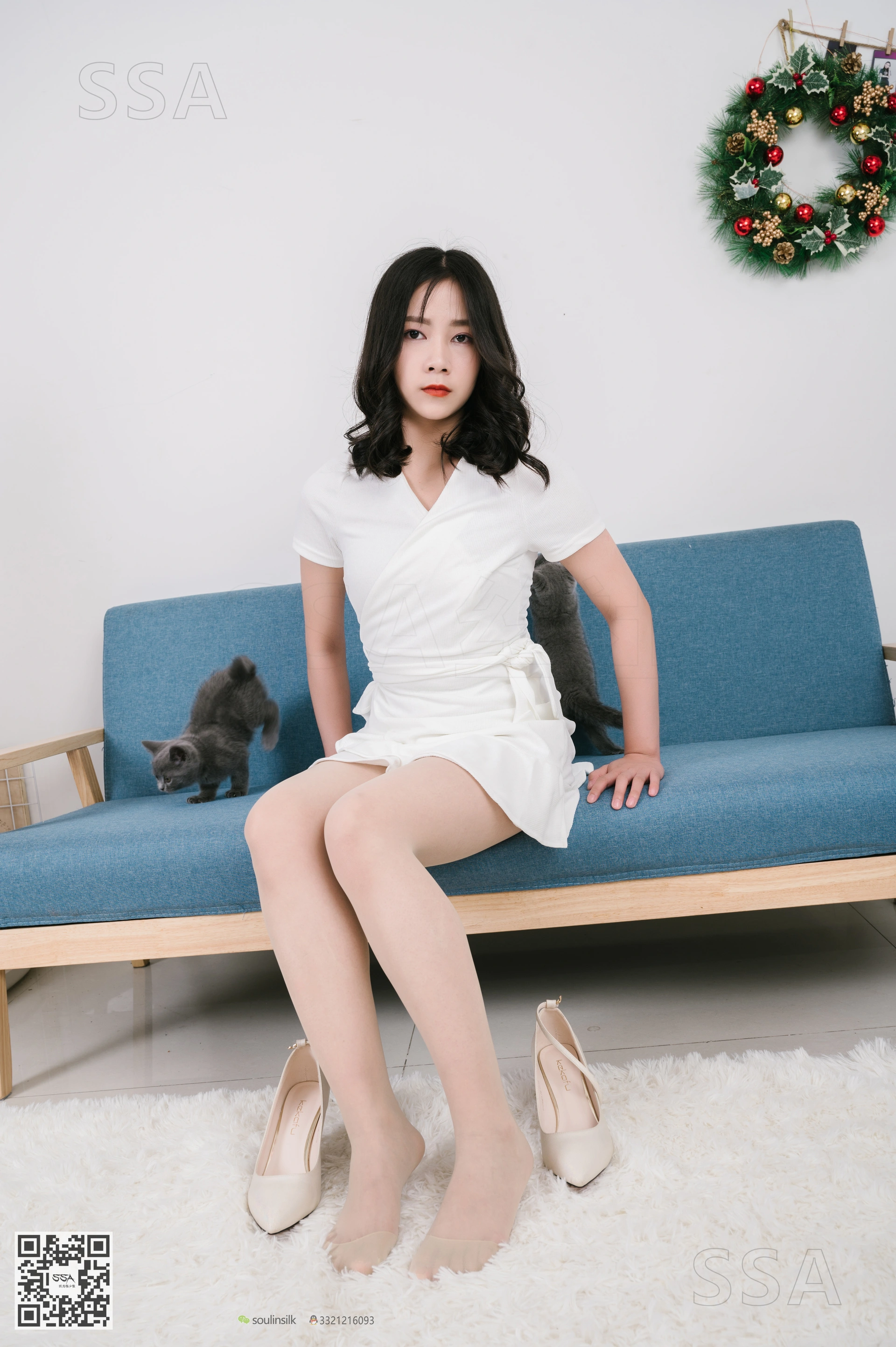 SSA丝社 超清写真 NO.155 阿花 白色连衣裙穿搭示范[122P-1.10GB]