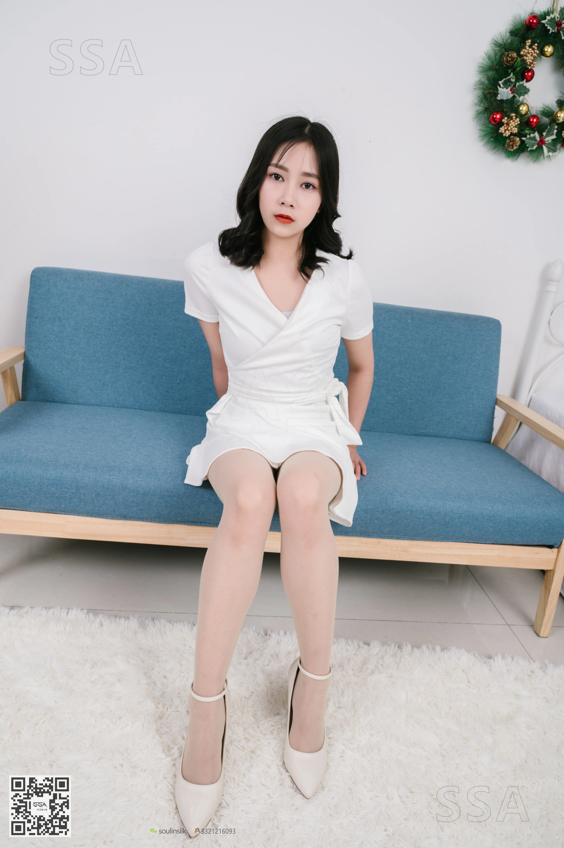 SSA丝社 超清写真 NO.155 阿花 白色连衣裙穿搭示范[122P-1.10GB]