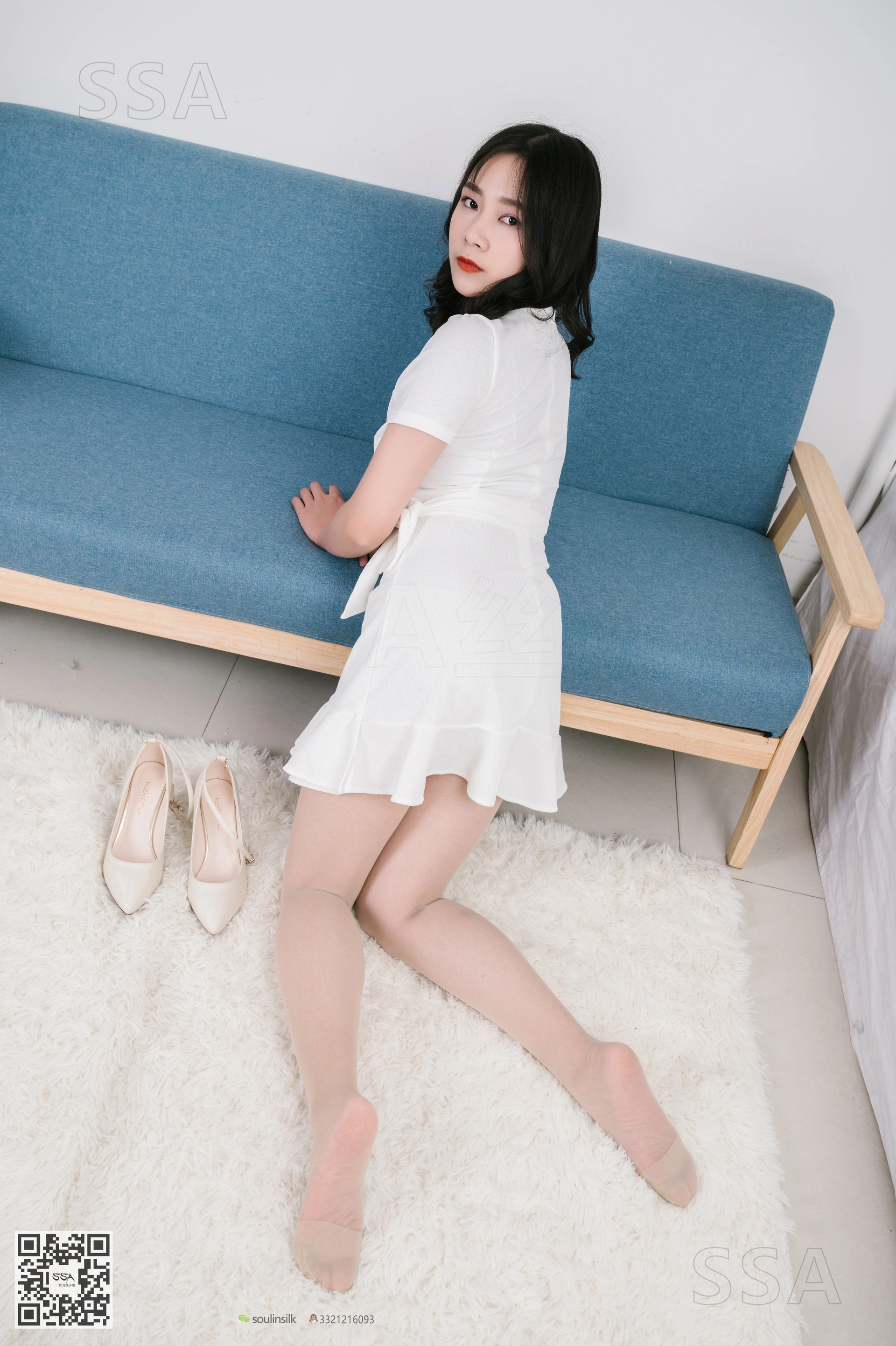 SSA丝社 超清写真 NO.155 阿花 白色连衣裙穿搭示范[122P-1.10GB]