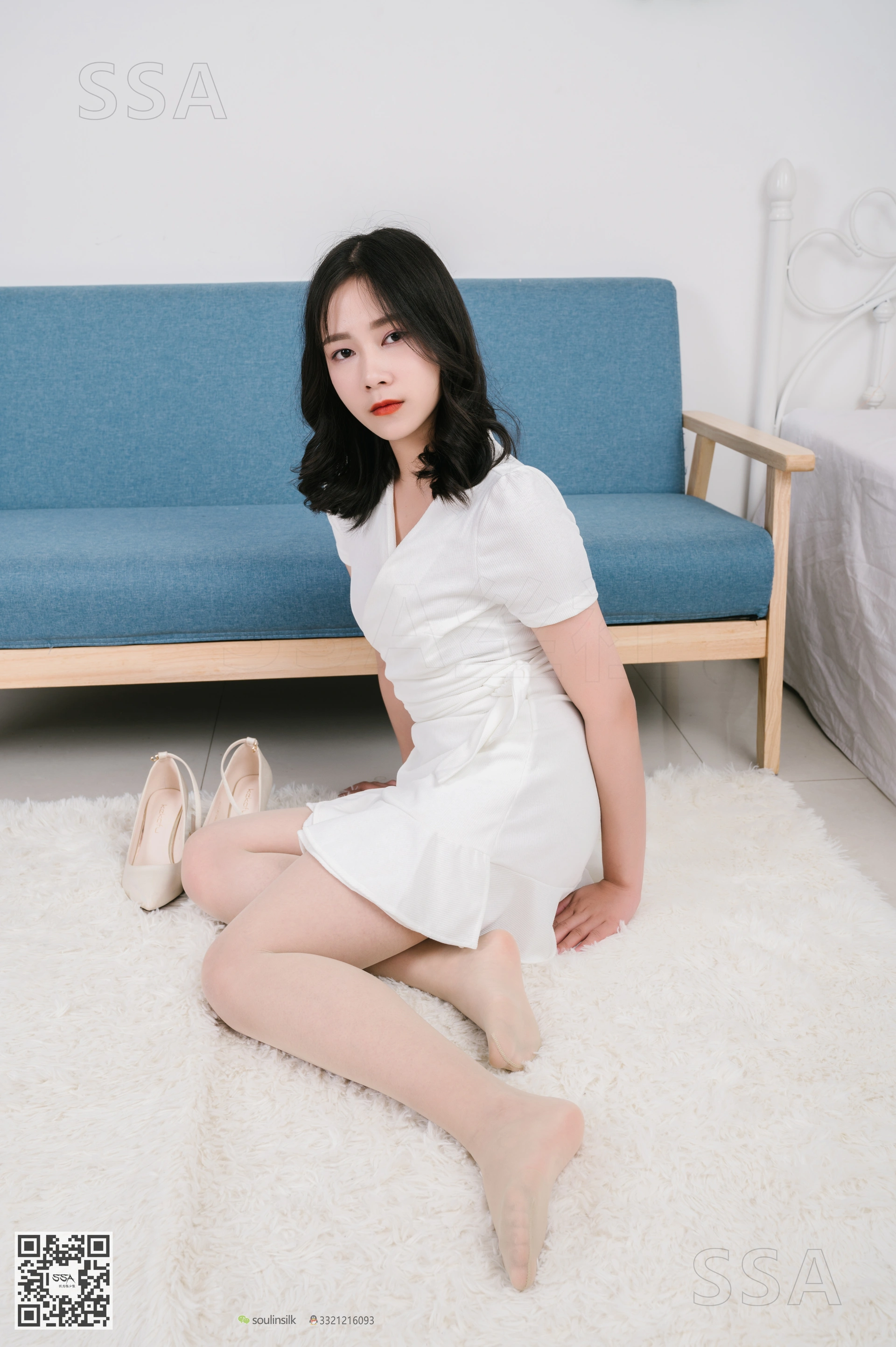 SSA丝社 超清写真 NO.155 阿花 白色连衣裙穿搭示范[122P-1.10GB]