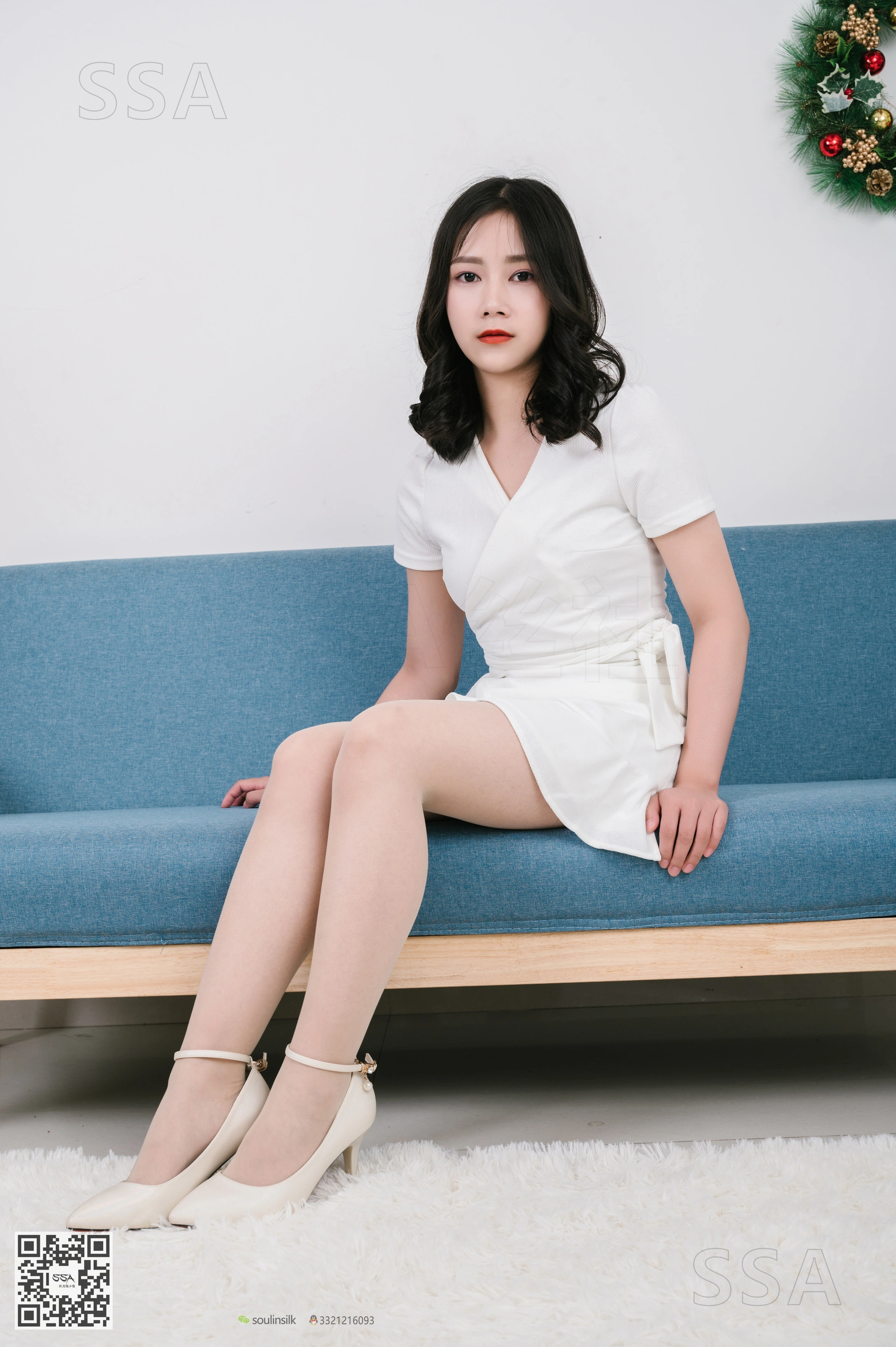 SSA丝社 超清写真 NO.155 阿花 白色连衣裙穿搭示范[122P-1.10GB]