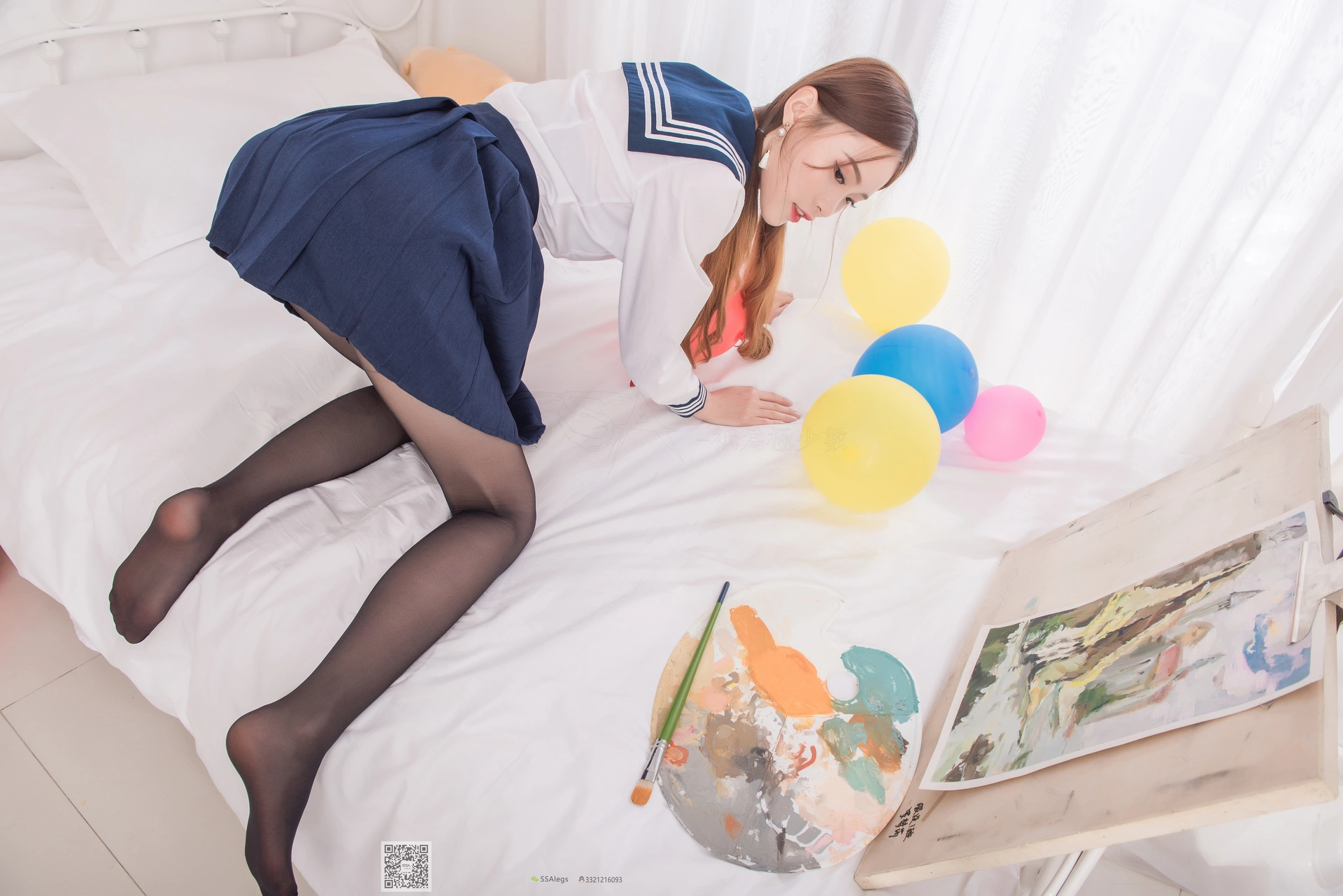SSA丝社 超清写真 NO.023 琪琪 笑容治愈女神琪琪的黑色开档丝袜[99P-1.02GB]